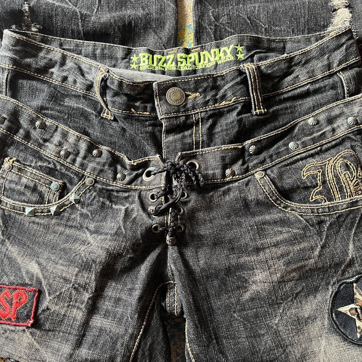 Buzz Rickson's - Rare Distressed Undercover Double Waist Buzz Spunky Jeans - 17