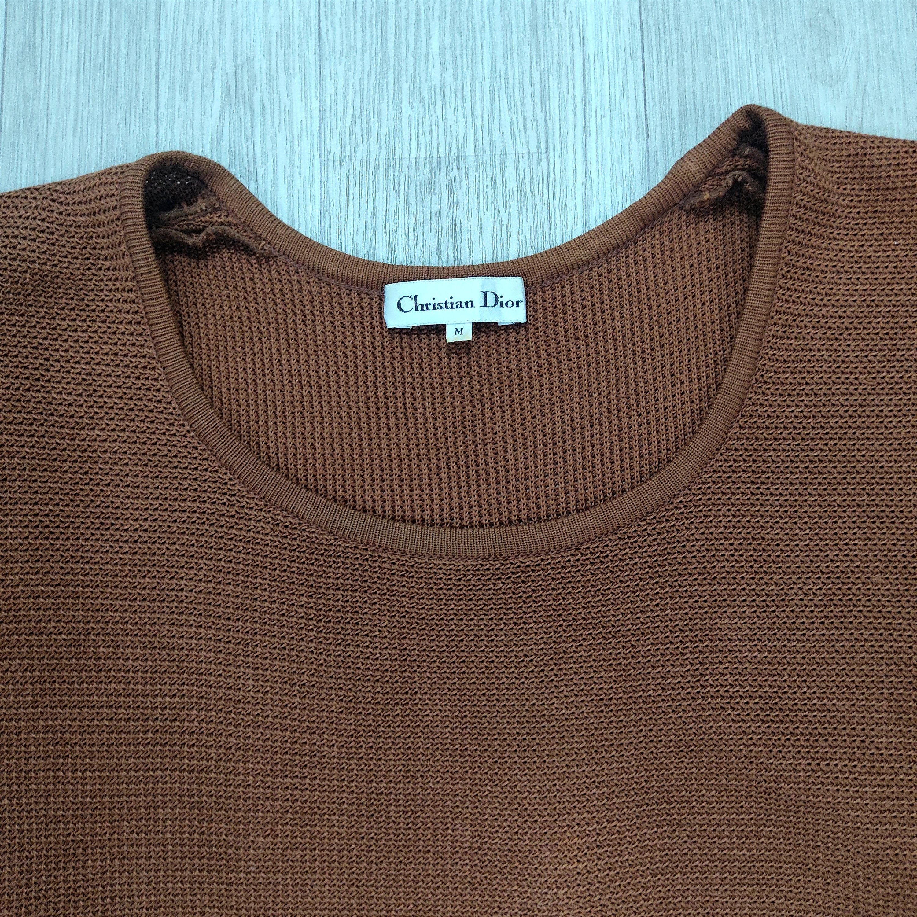 Homespun Knitwear - Vintage CHRISTIAN DIOR Plain Knit Top - 5