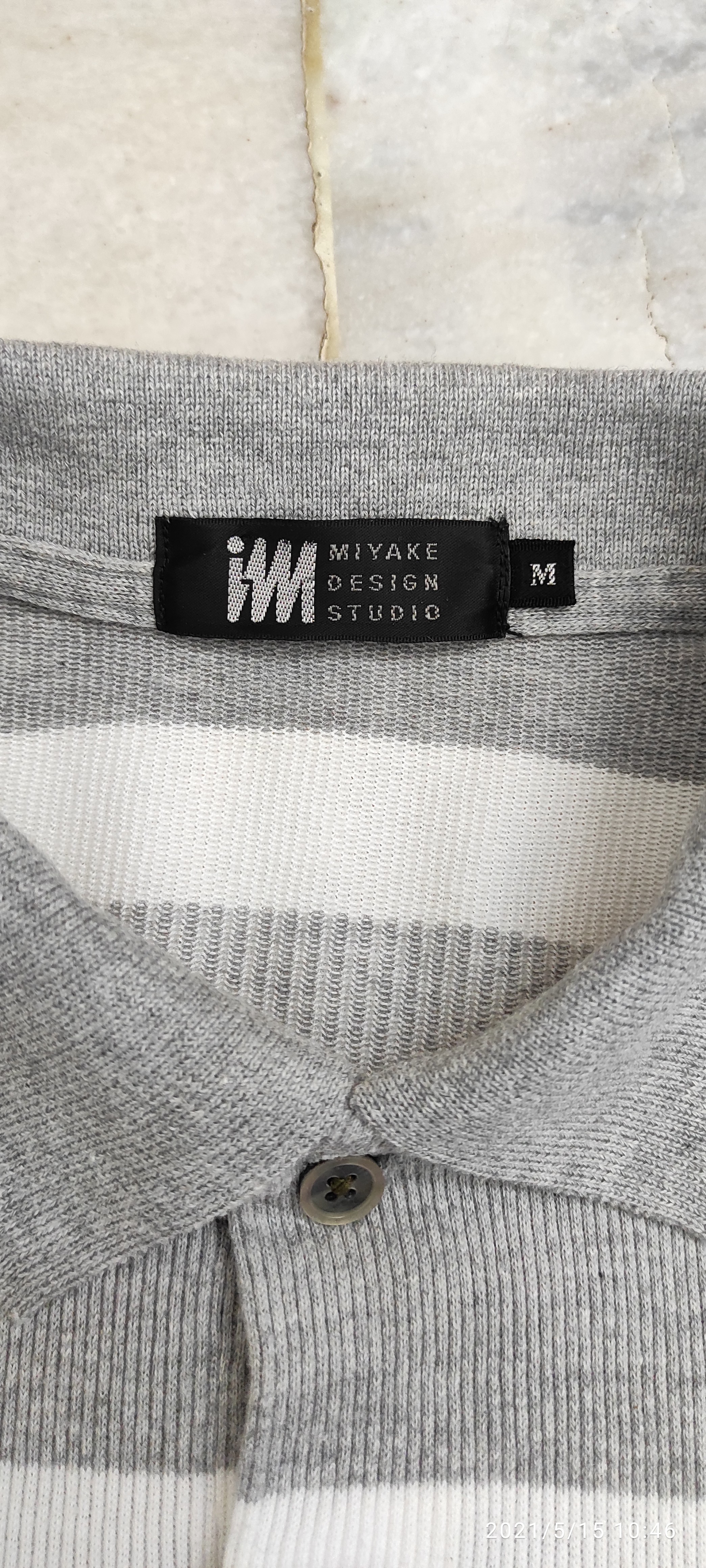 Issey Miyake - ISSEY MIYAKE DESIGN STUDIO Color block Polos stripe cotton knit fabric - 3