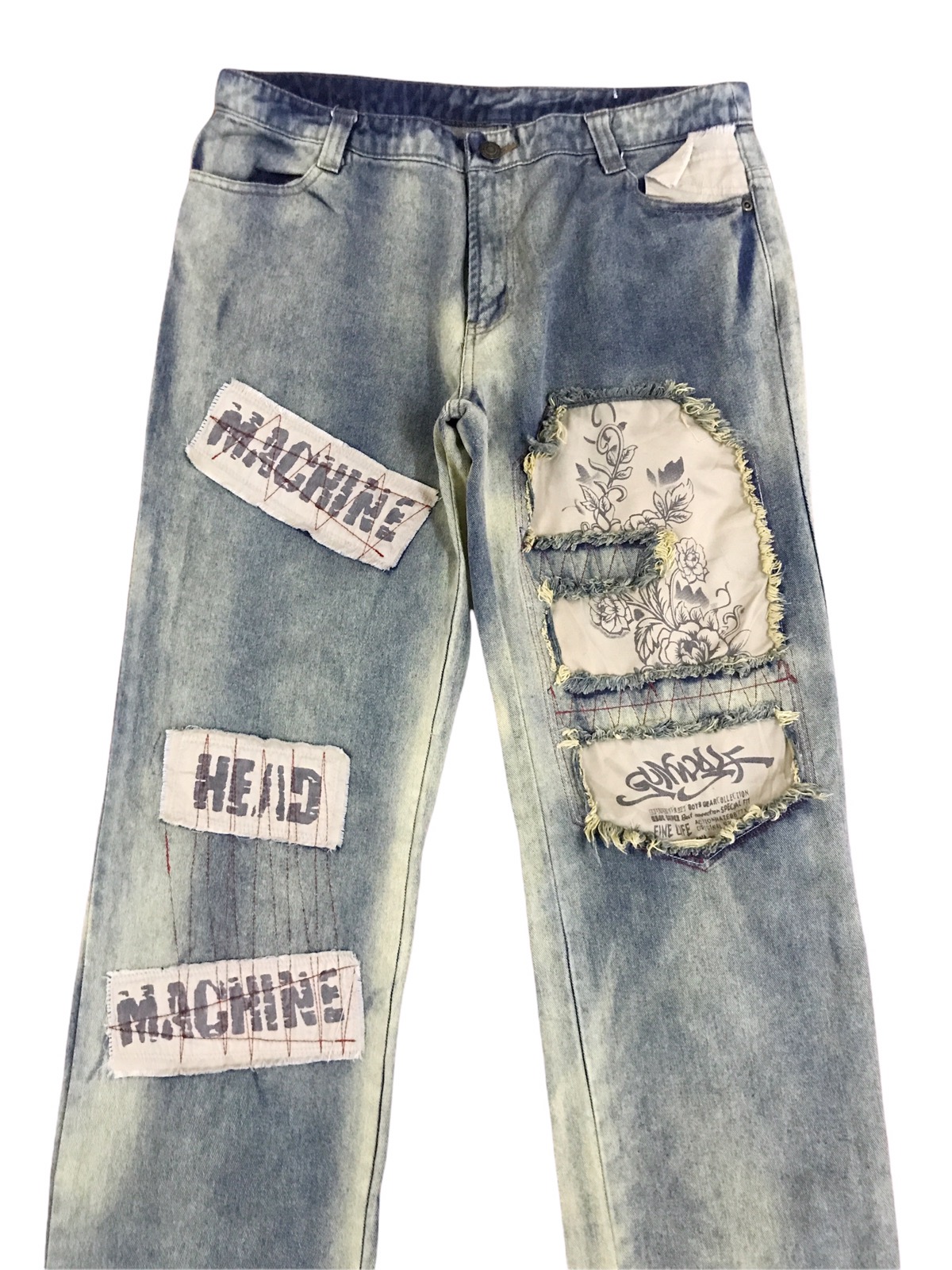 Vintage - Japanese Brand Gun Wolf Machine Head Patches Jeans - 3