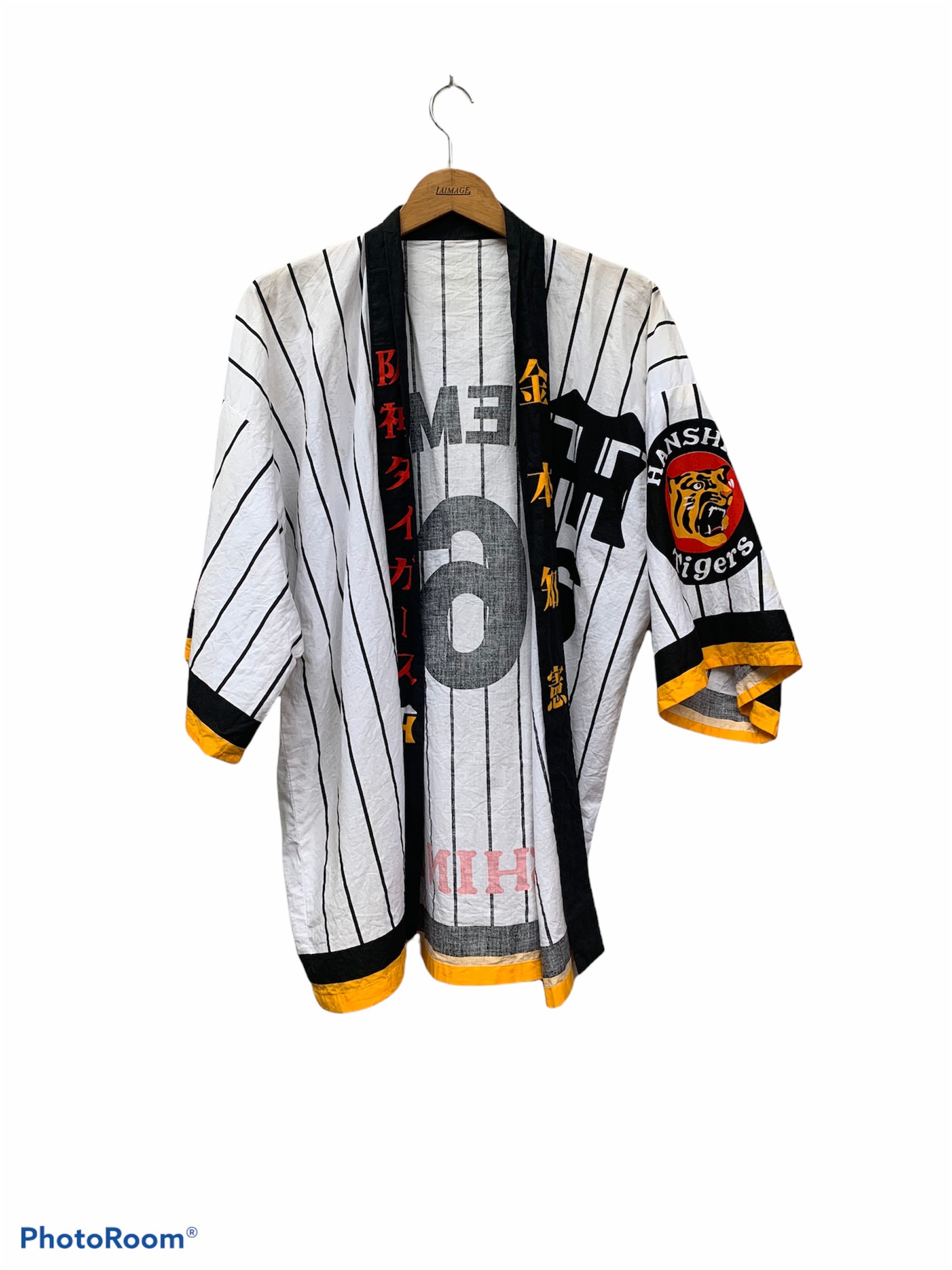Sportswear - Vintage Hanshin Tigers Kanemoto 6 Japan Baseball Team Hanten - 9