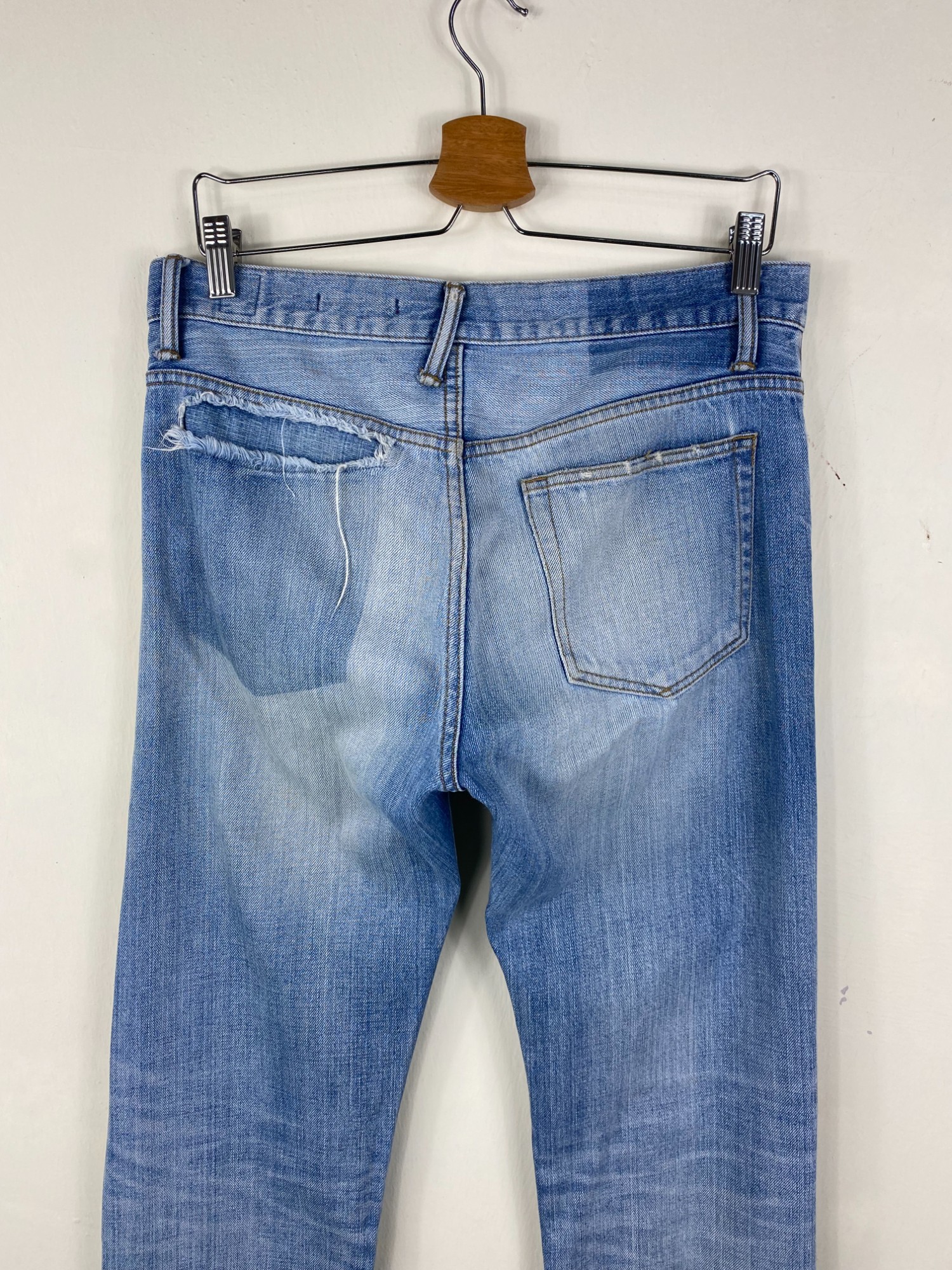 Insane crazy perfect distressed jean made from japan semantic denim  trashed made in japan straight  - 6