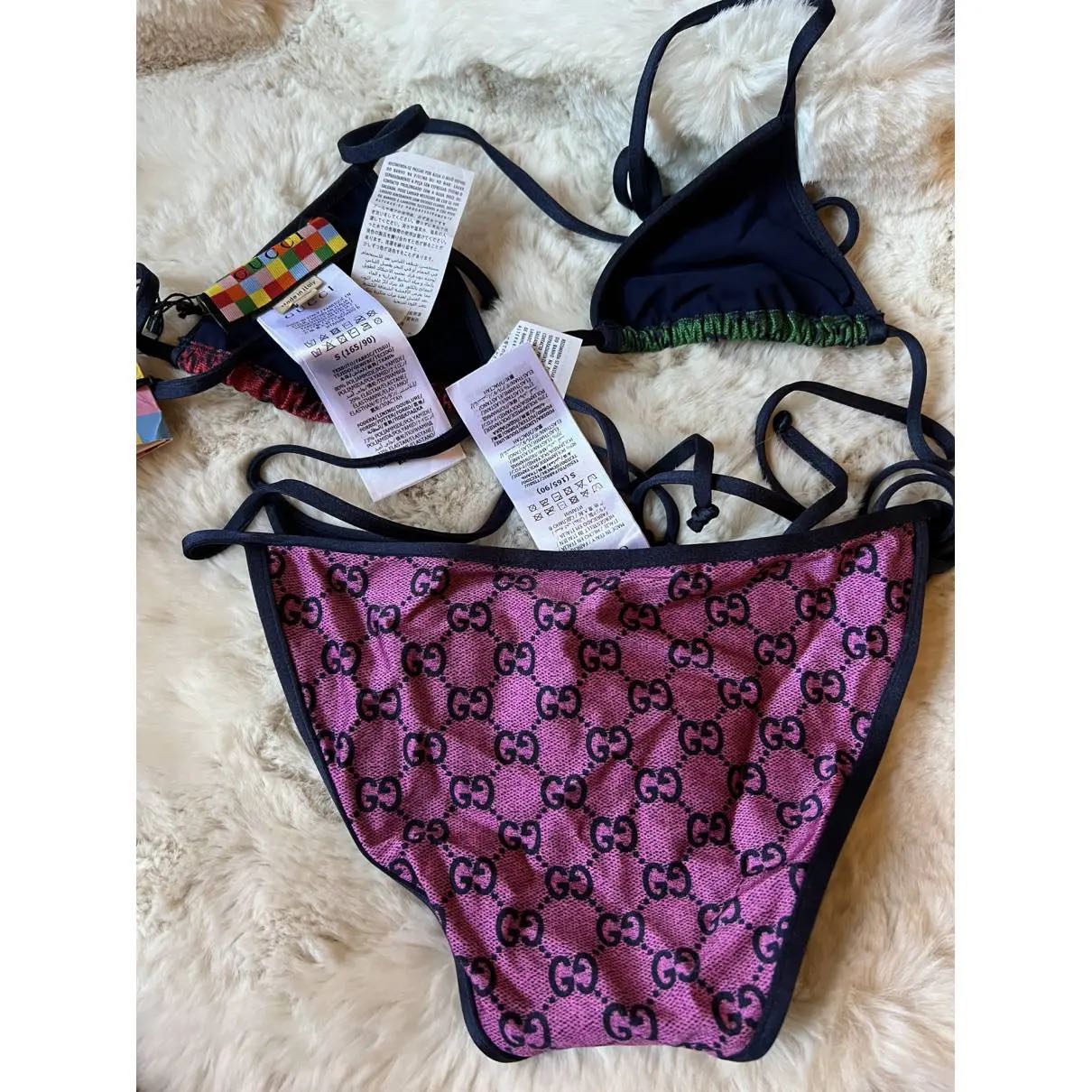 New Gucci GG monogram Gg supreme triangle multicolored bikini set - 8