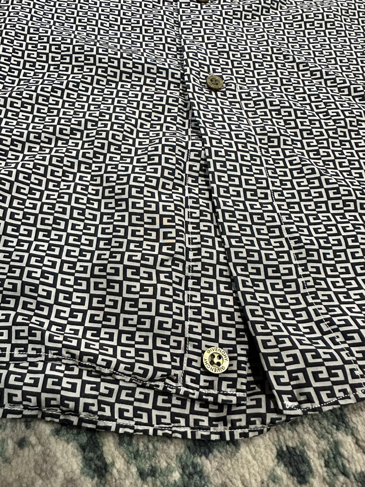 Givenchy Made in Italy Monogram Silk Button Shirt - 22