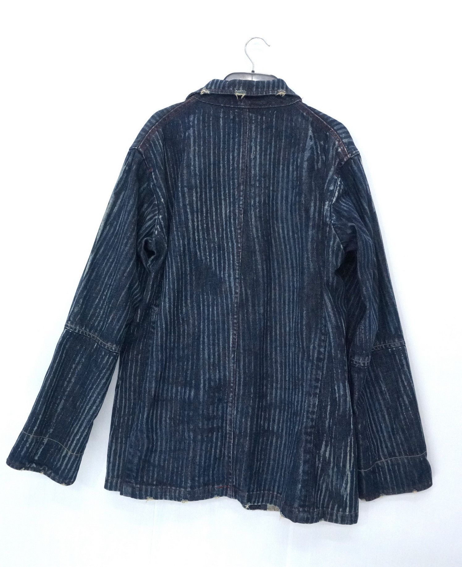 Distressed Denim - Japan Striped Indigo Jacket Kapital Inspired - 4