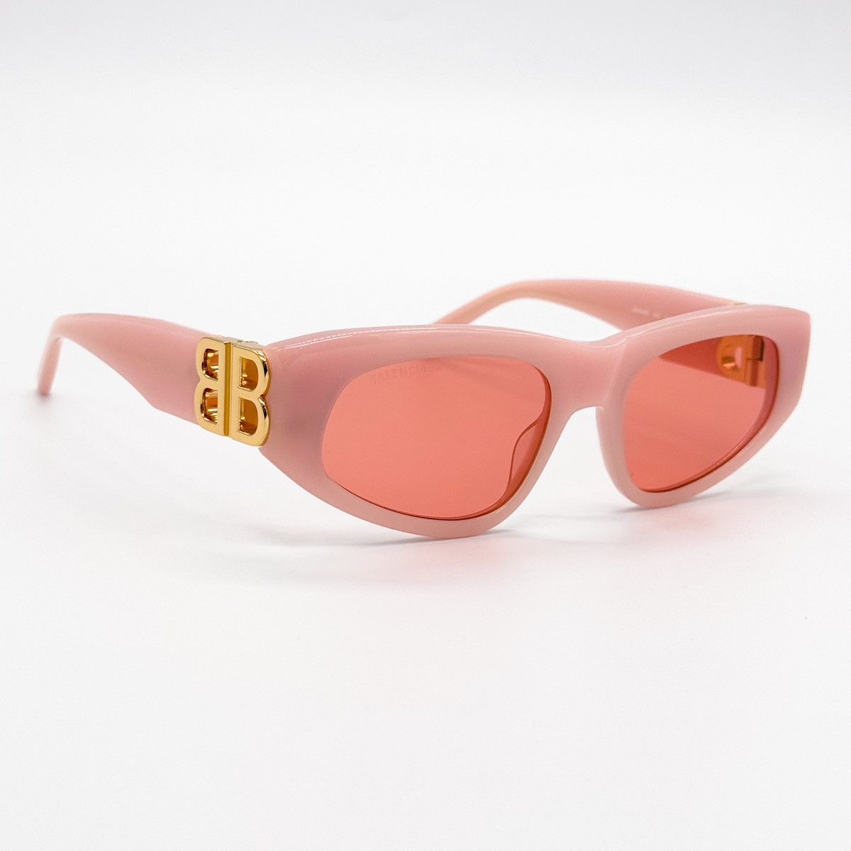 NEW BALENCIAGA BB0095S 003 OVAL PINK RED WOMEN SUNGLASSES - 5