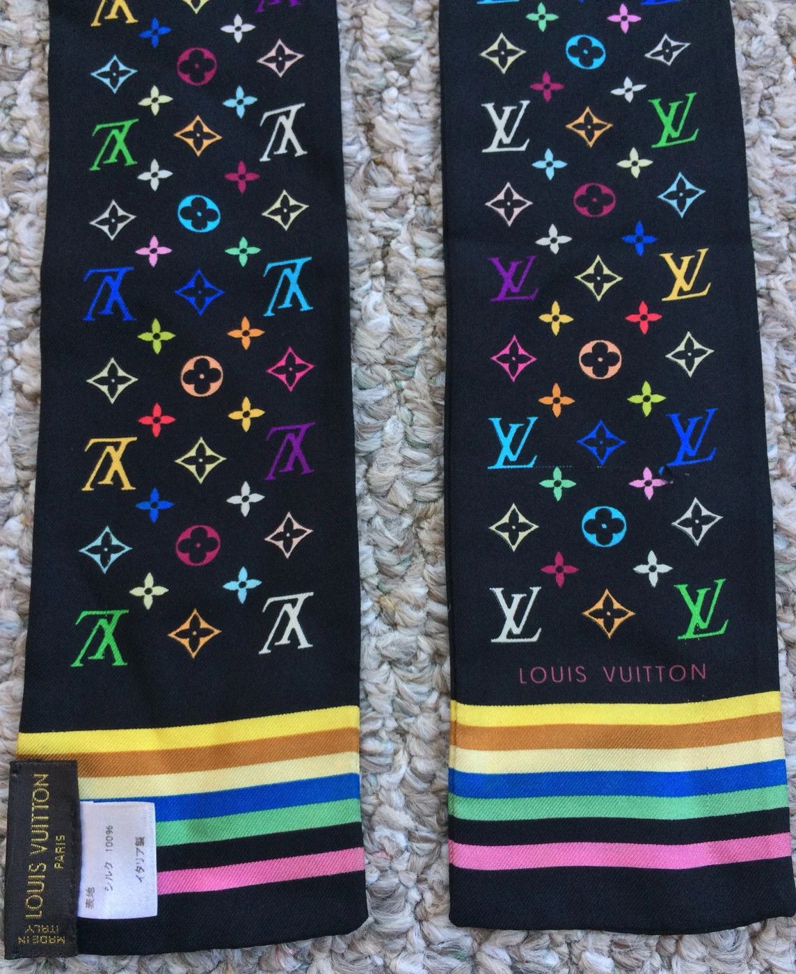 S/S 2003 Louis Vuitton Murakami Monogram Silk Scarf - 6