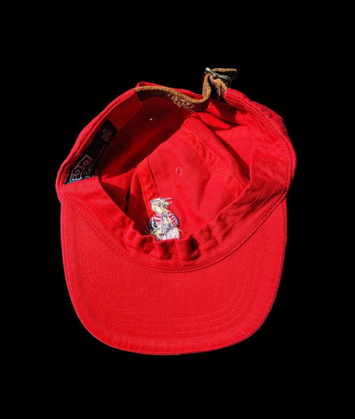 Polo Ralph Lauren Vintage Teddy Bear Red Baseball Cap Hat - 6