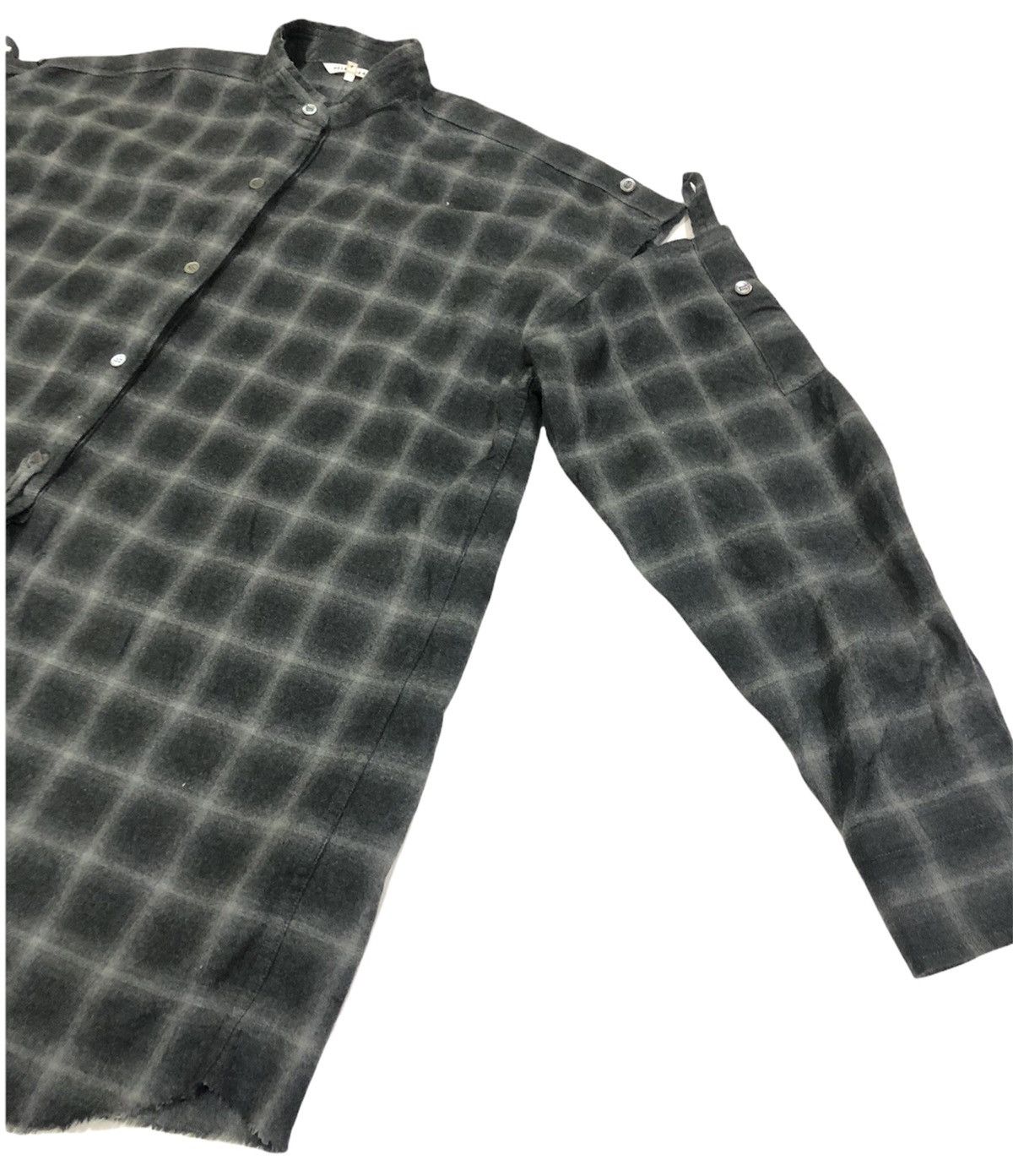 Helmut Lang Oversized Shadowed Plaid Bondage Wool Shirt - 5
