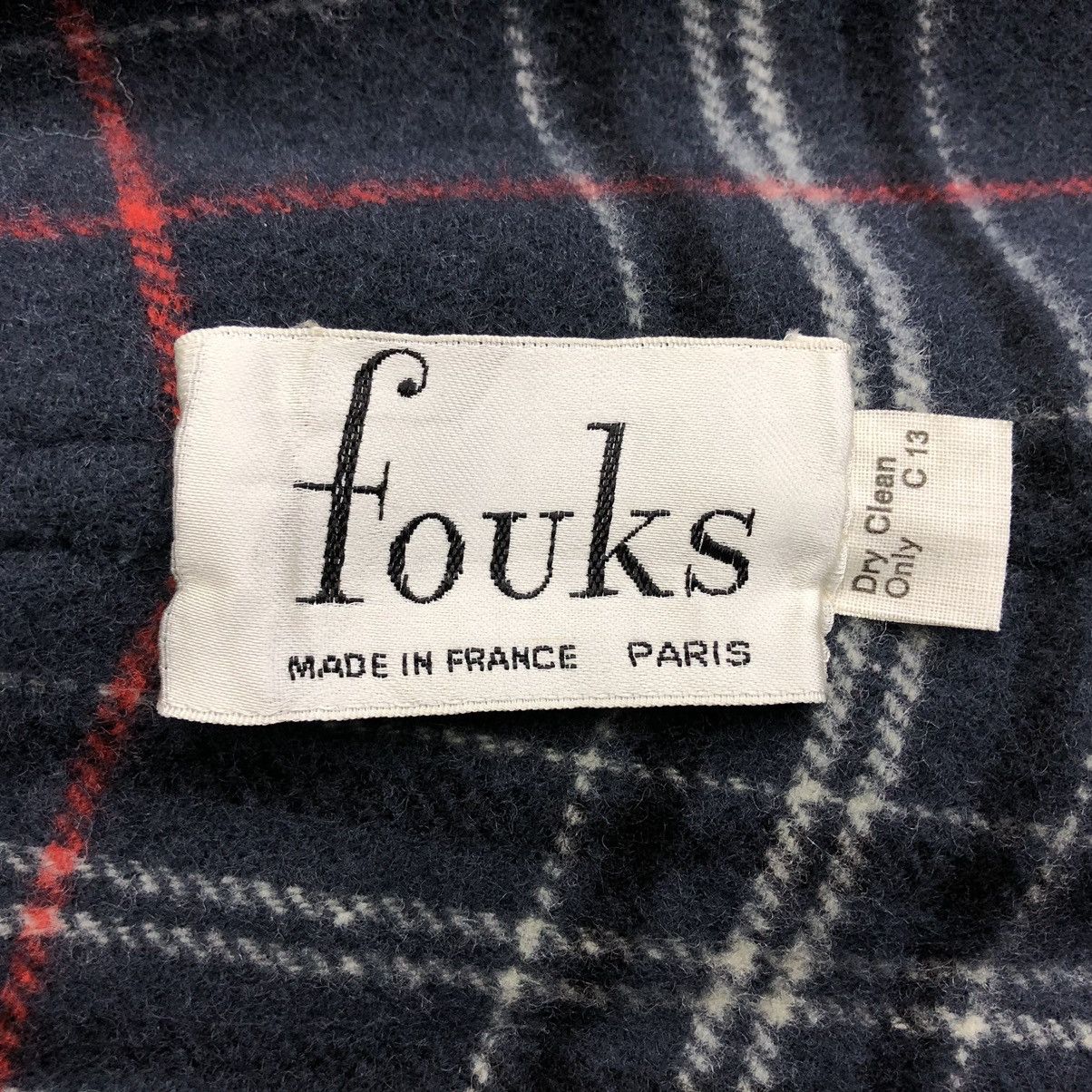 Designer - Fouks Paris Checkered Wool Trench Coat - 9