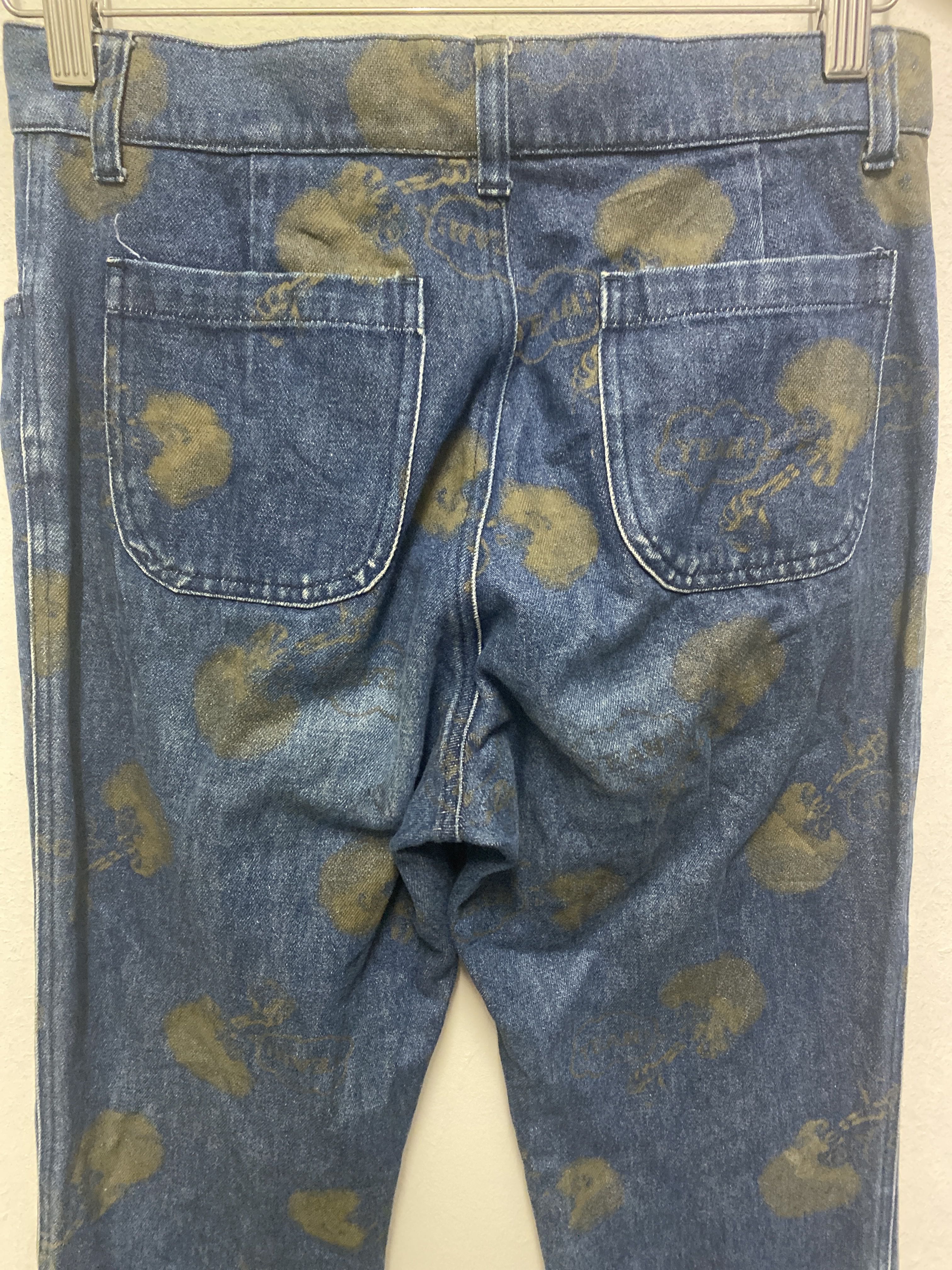 Algonquins All-Over Jellyfish Print Denim Pants – Rare Gothic Japanese Streetwear - 4