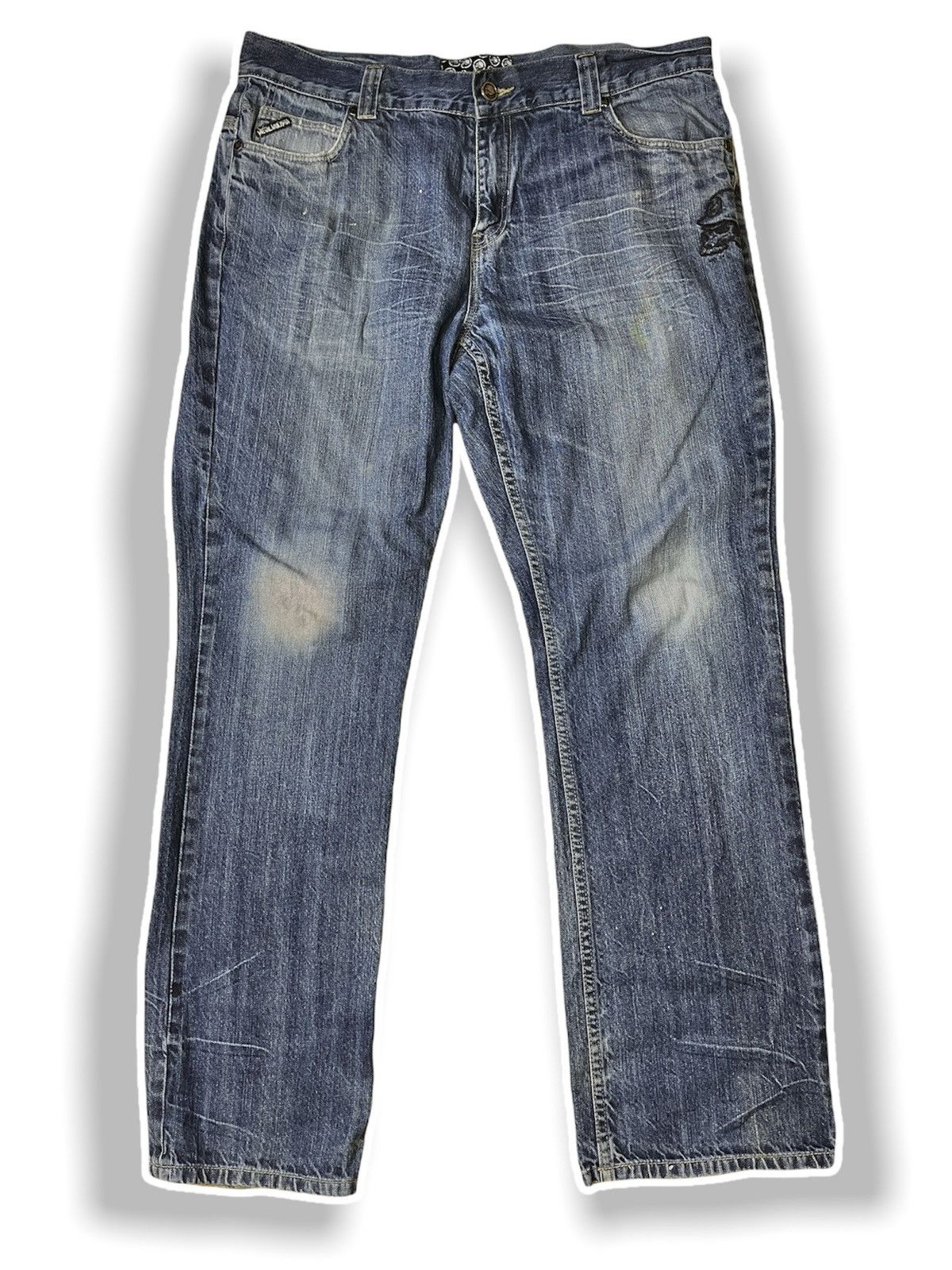 Distressed Denim - ROCKIN METAL MULISHA SKULLS DENIM STREETWEAR PUNK DISTRESSED - 1