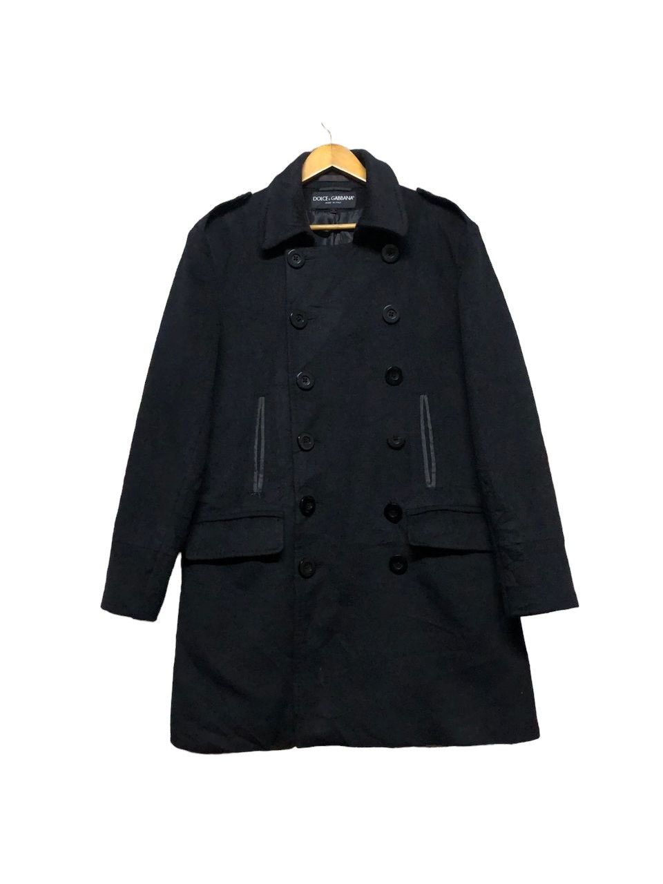 Dolce & Gabbana Wool Blend Double Breasted Overcoat - 1