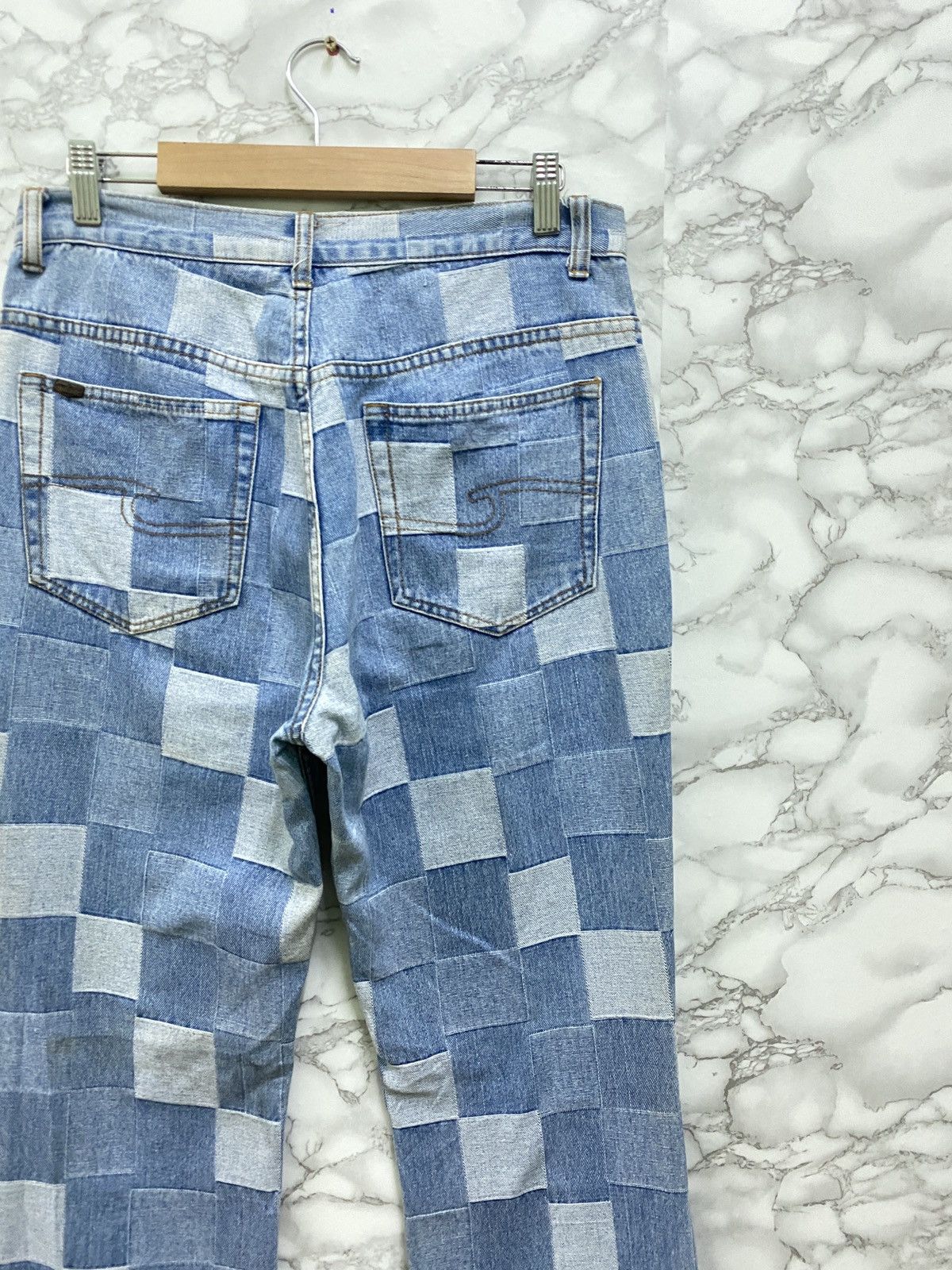 Designer - FAMOUS CREST JEANS CHECKED DENIM PANTS - 12