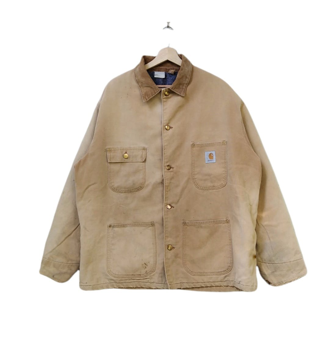 Very Sick!!Vintage Carhartt Tan Blanket-Lined Jacket - 1