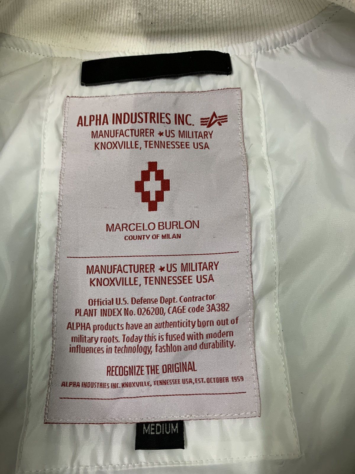 🔥MARCELO BURLON X ALPHA IND WHITE PATCHES EMBROIDERY JACKETS - 12