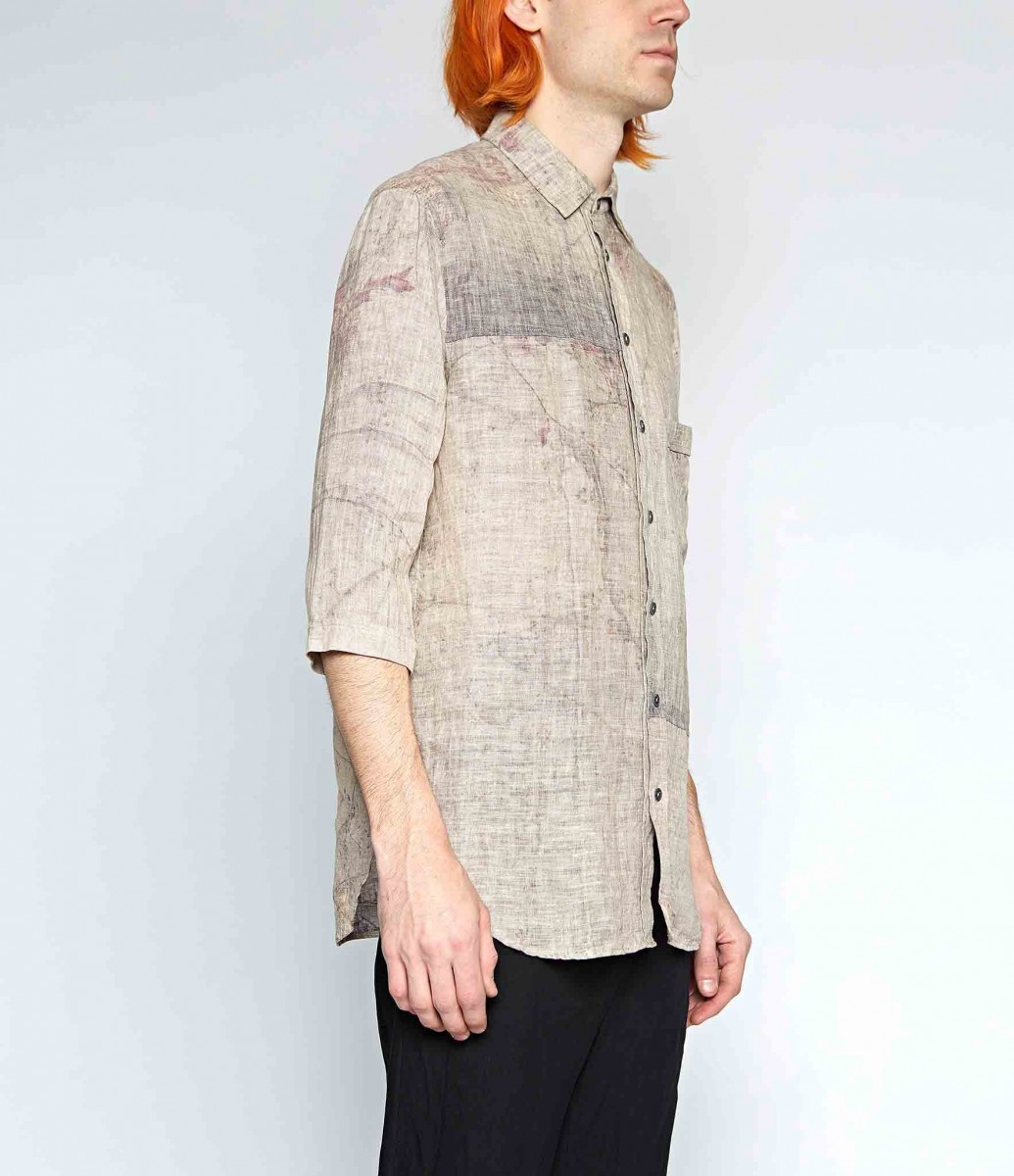 Forme D Expression - Old Hedera Paneled Crop Sleeved Shirt Size 52 - 2