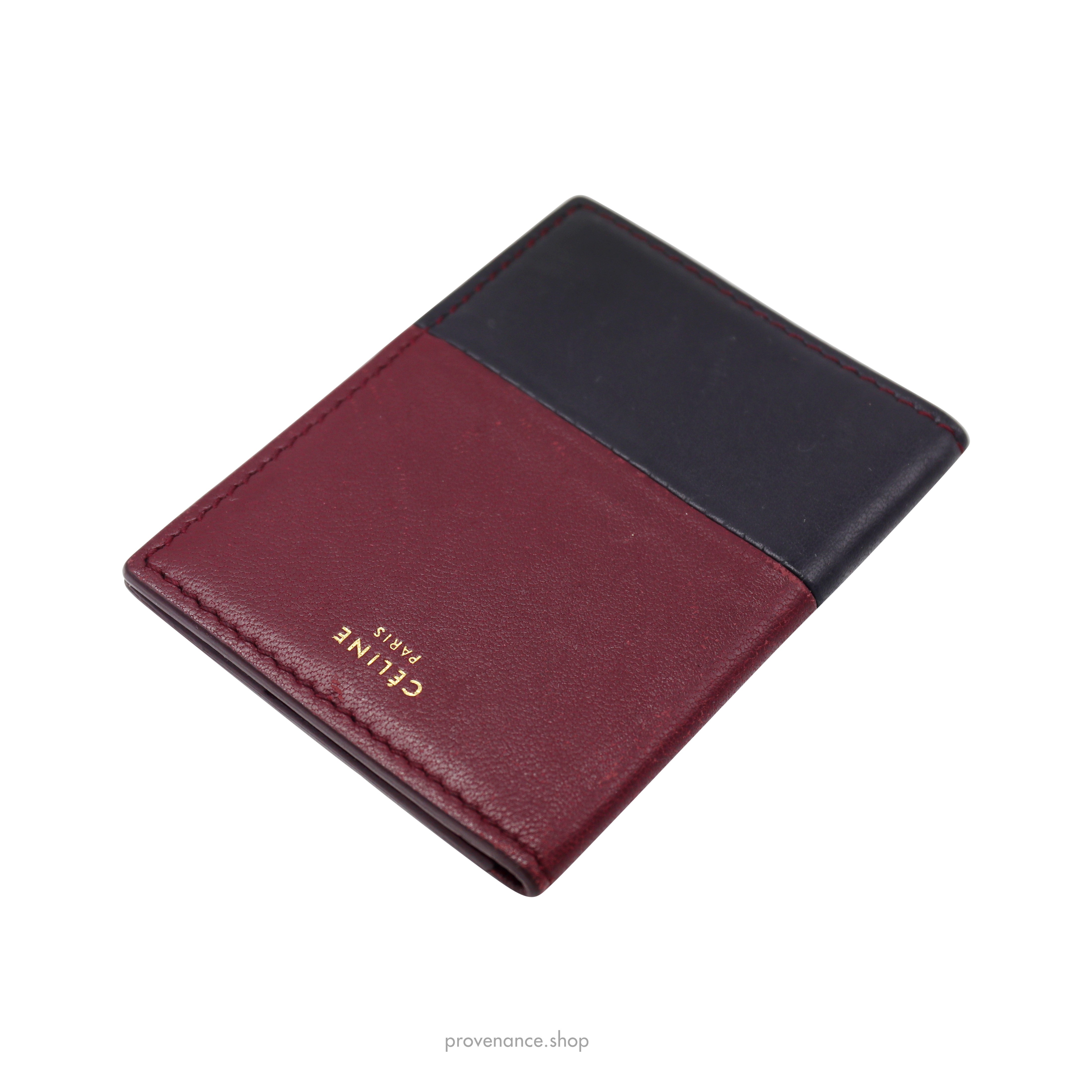 Pocket Organizer Wallet - Black & Burgundy Leather - 4