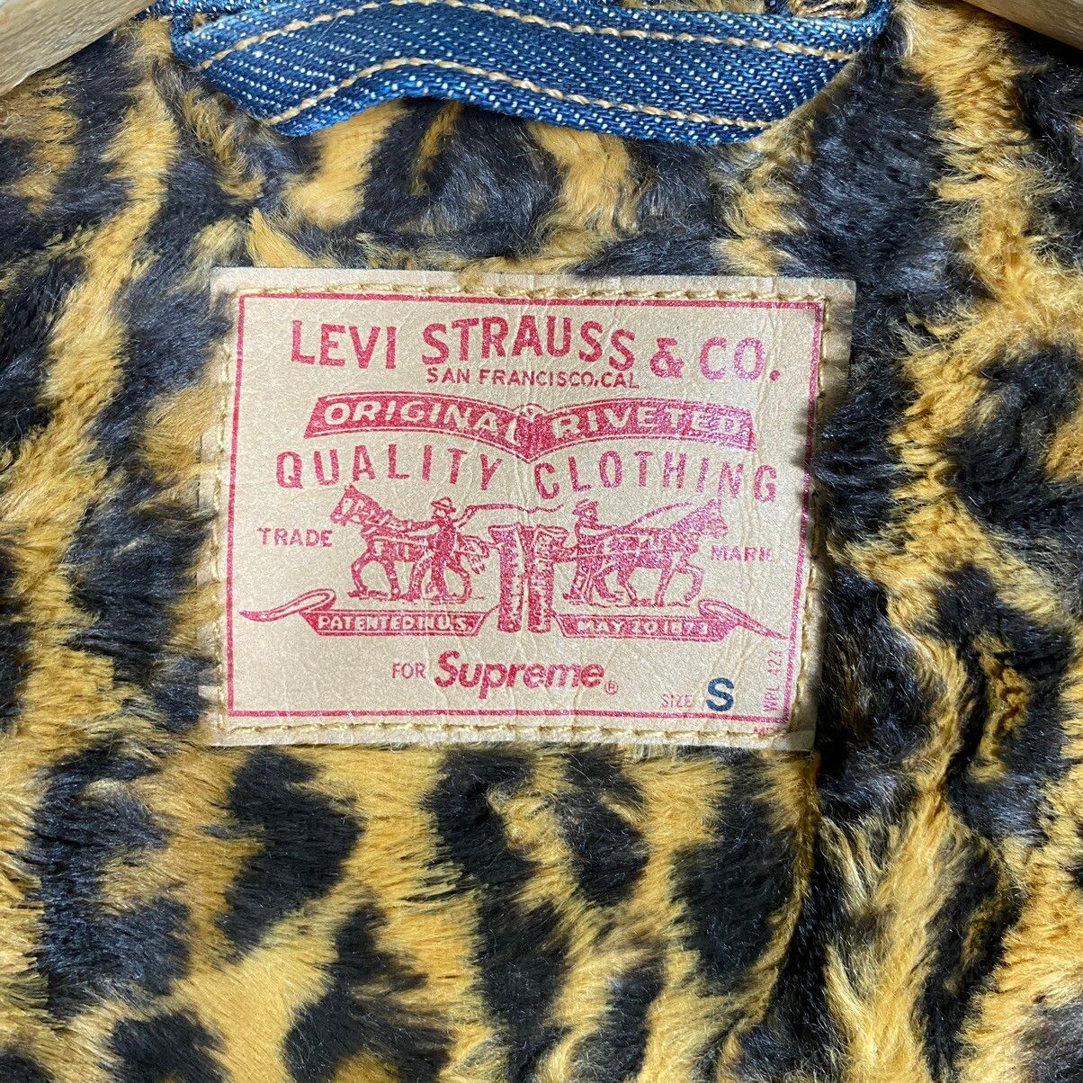 Supreme x Levi's RAW Leopard Denim Jacket S Size - 10