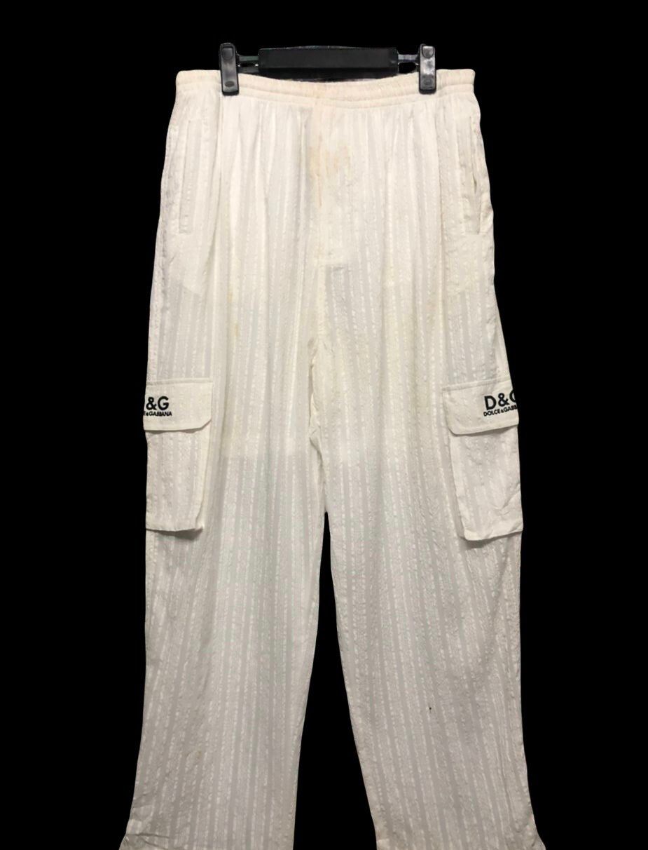 Vtg🔥D&G Cotton Linen Drawstring Hbt Style Cargo Pants - 2