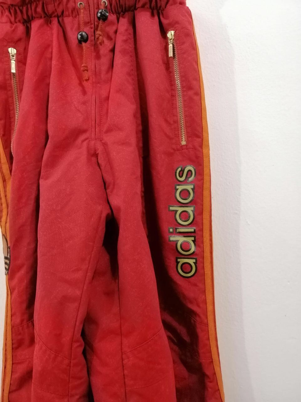 Vintage Adidas Orange Color Ski Wear Pants Overall Size L - 4