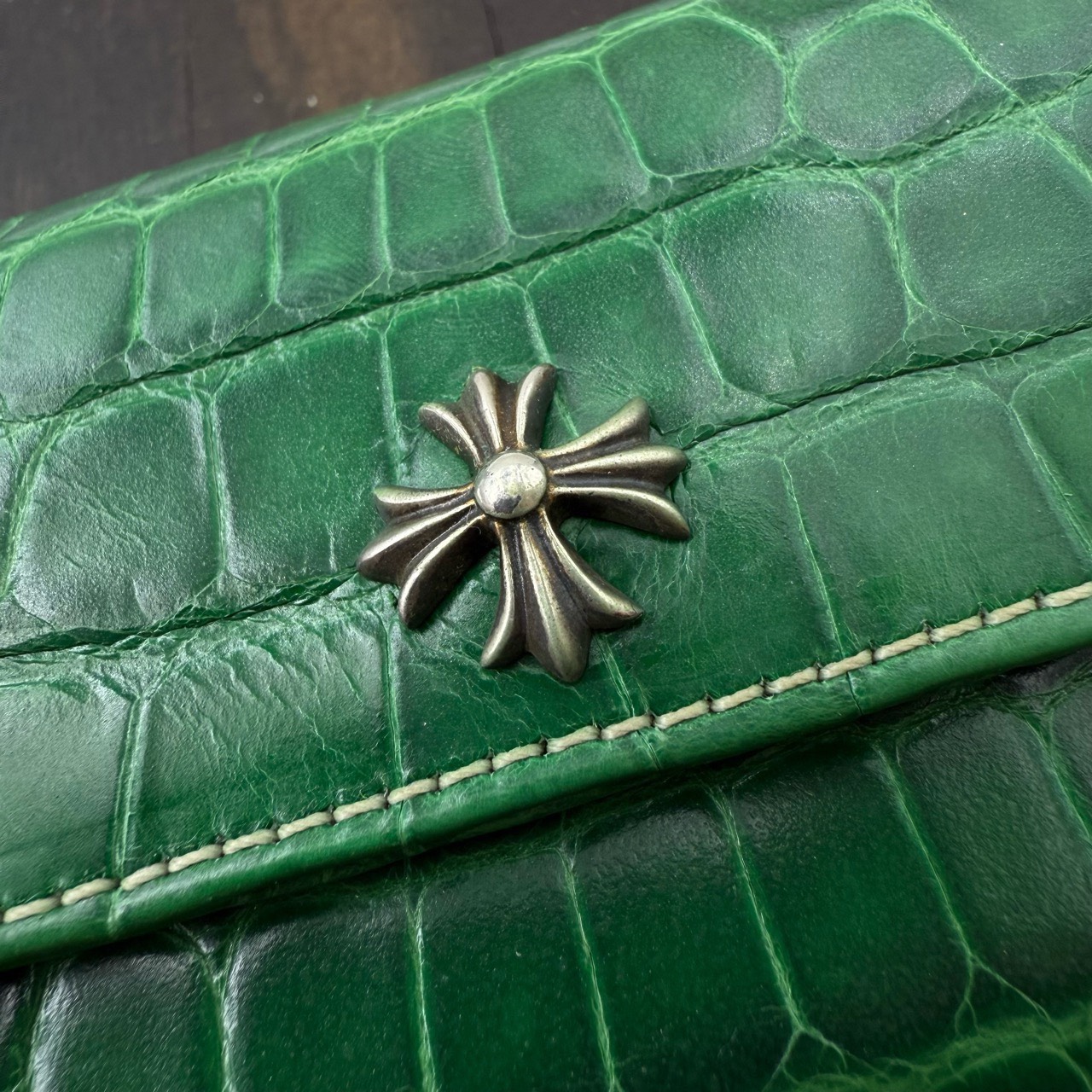 Chrome Hearts Green Crocodile Card Holder - 6