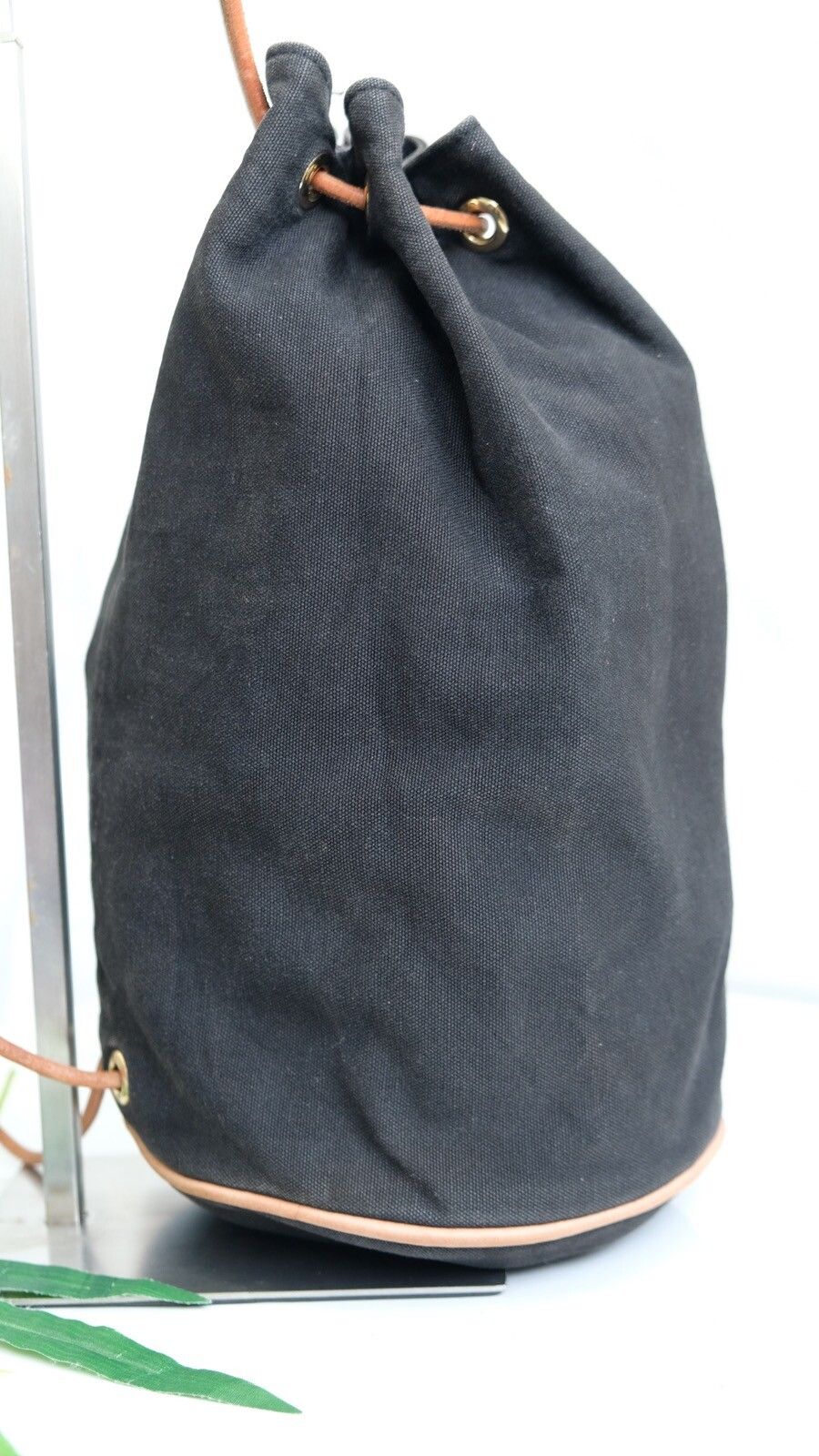 HERMES Polochon mimile black canvas backpack - 3