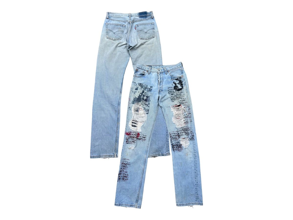 Rare🔥Vintage 90s Levis 501 Patchwork Distressed Ripped Jeans - 1