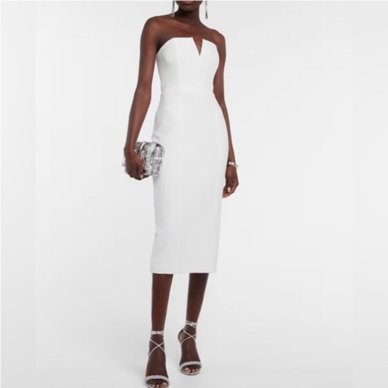 NWT Veronica Beard‎ Nabi Strapless Body Skimming Dress in Off White Sz 0 $698 - 1