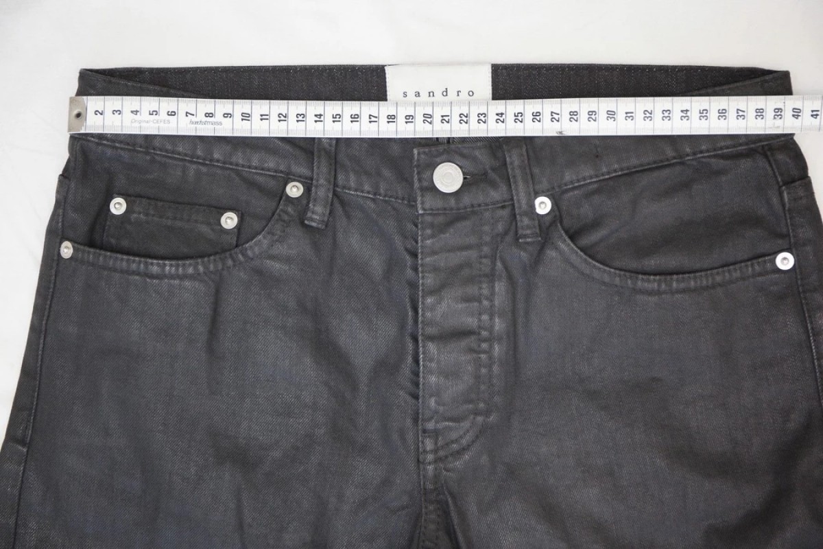 NWT Black Coated Waxed Raw Jeans 29 RARE - 4