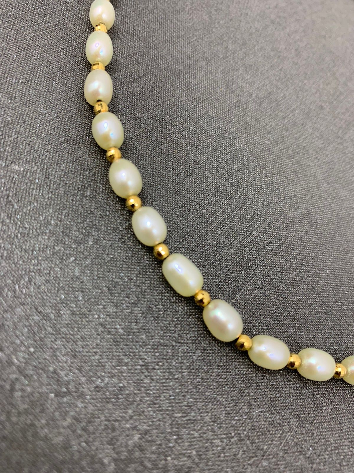 Vintage 18K Gold Natural Pearls Necklace - 3