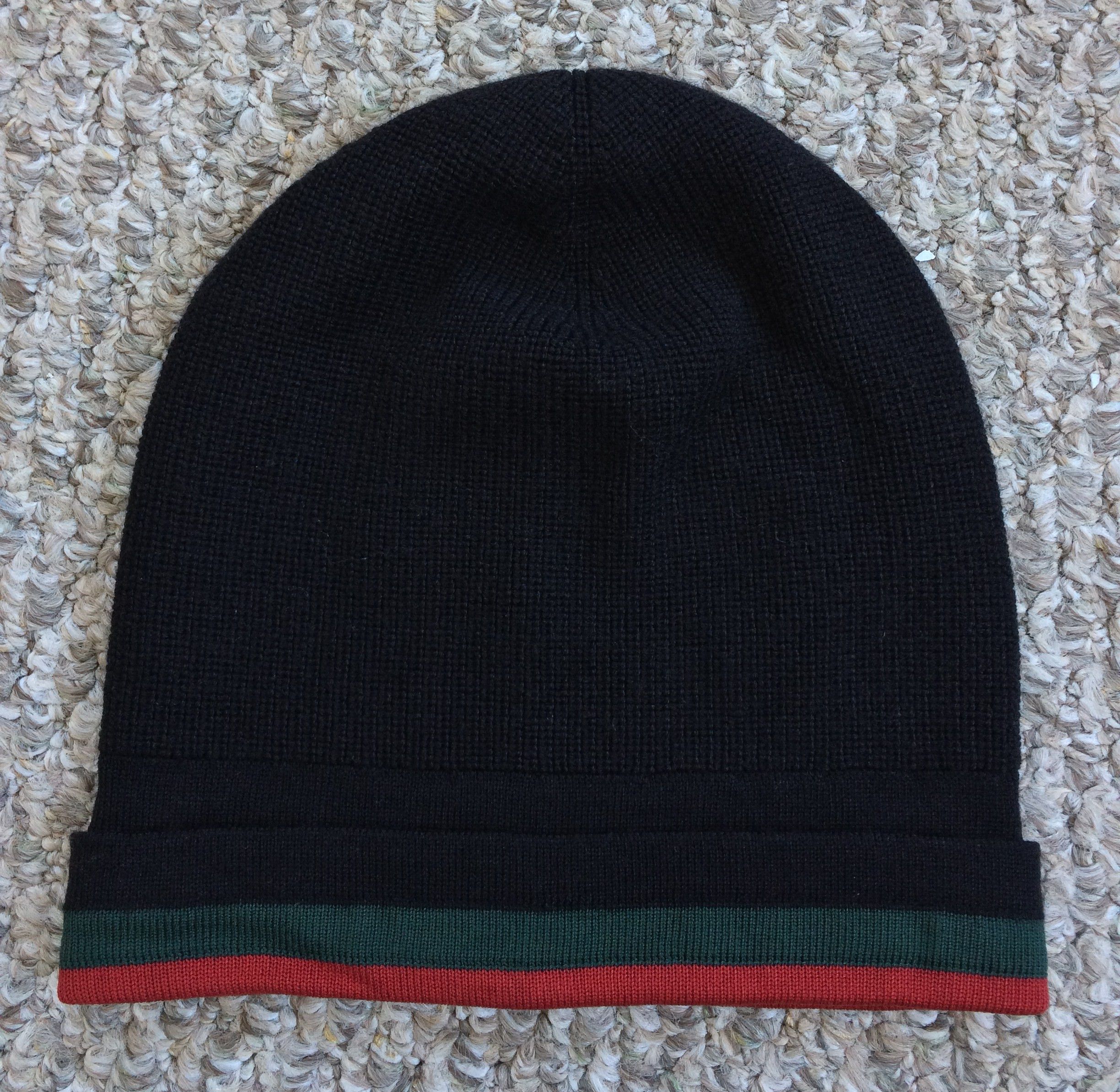 Vintage Gucci Web Stripe Beanie Hat size XL + Box - 1