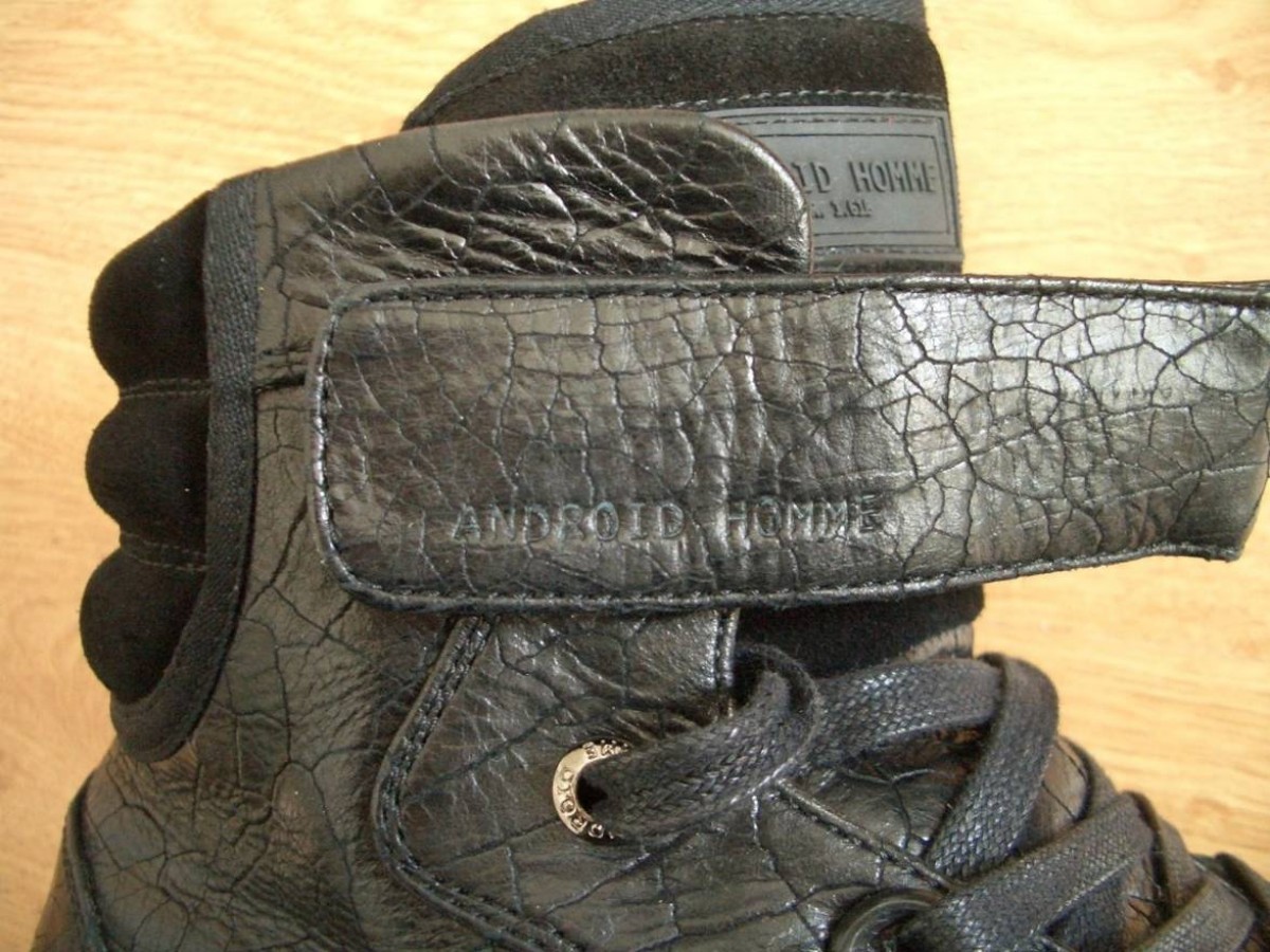Android Homme - RARE Black Leather Hight-Top Sneaker - 7