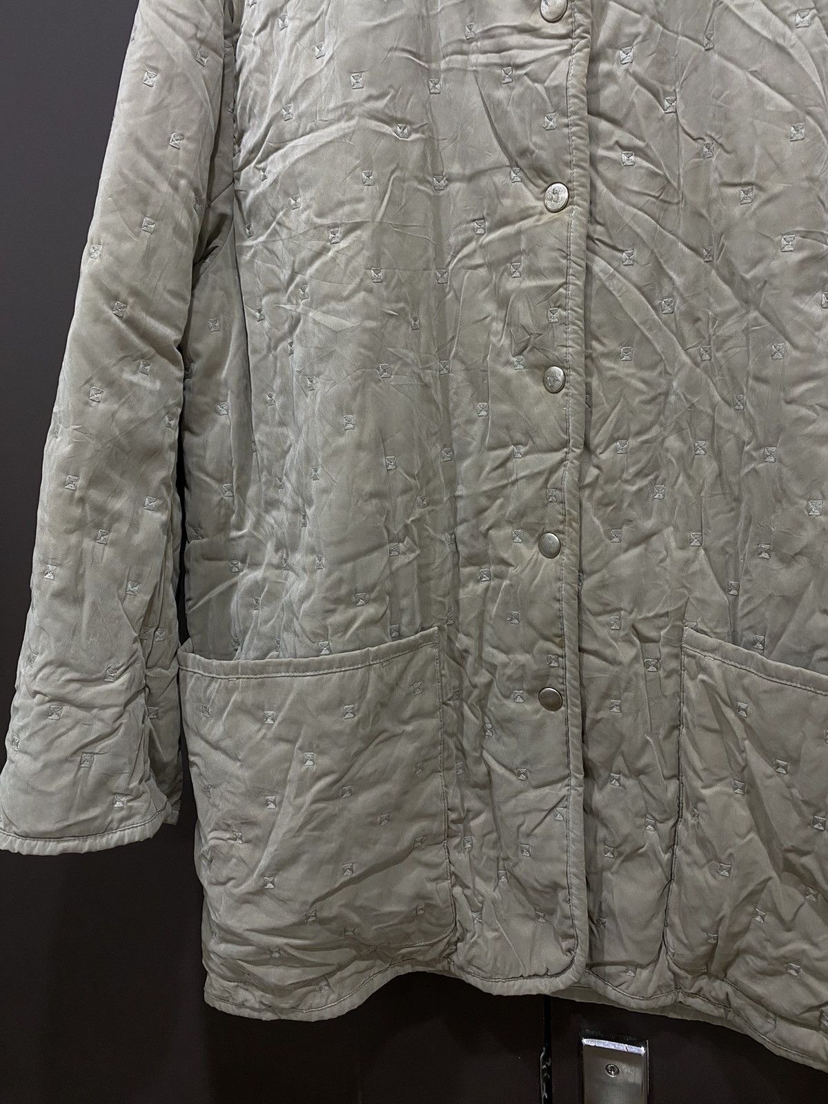 Authentic Hermès Jacket Beige Quilted France 42 Coat - 15