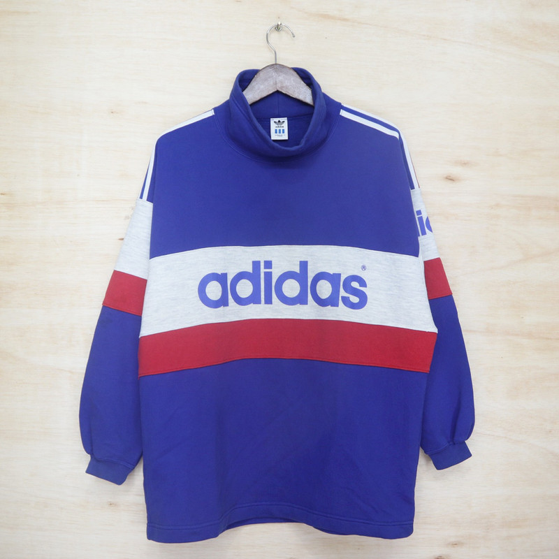 Vintage 90s ADIDAS Japan Descente Big Logo Spellout Sweater Sweatshirt Pullover Jumper Made In JAPAN - 1
