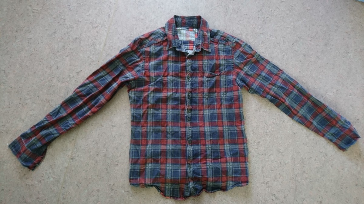 Allsaints - S-M Blue-Red Plaid Wired Shirt - 2
