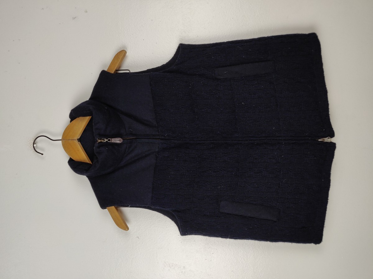 False Two Pieces Puffer Knit Vest - 2