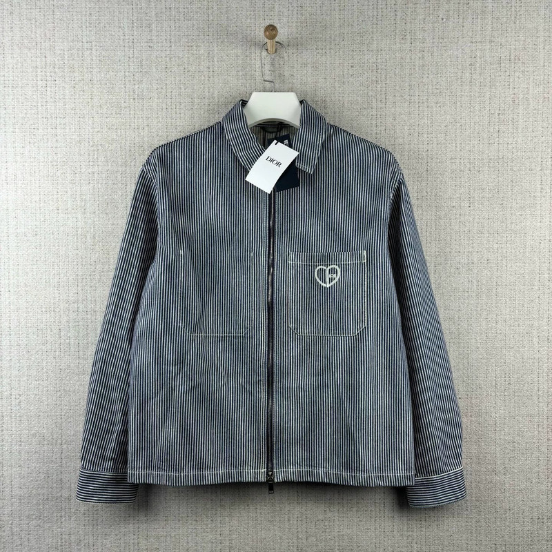 DIOR Valentine's Day Limited Edition Denim Jacket with Embroidered Heart Logo - 1