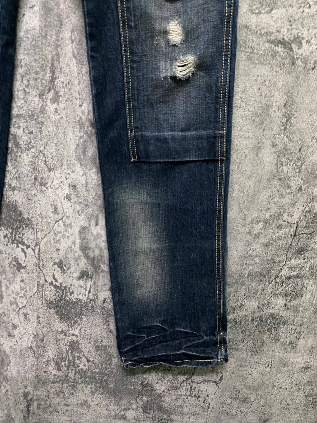 Vintage - Free Gate Distressed Denim Double Knee Bush Pant - 8