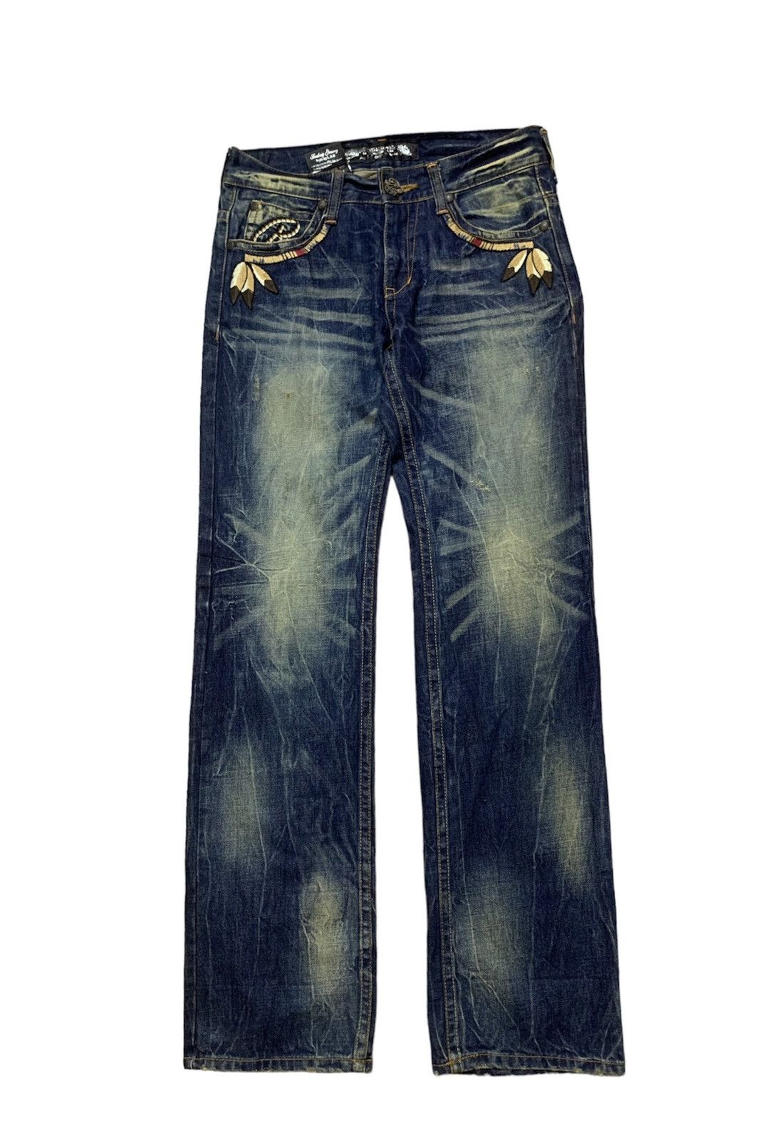 Ed Hardy - RED PEPPER Embroidery Eagle Washed Dirty Denim - 2