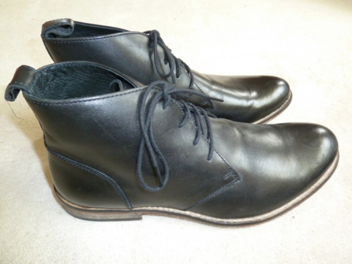 Ask The Missus - New Black Leather Desert High Tops Boots EU40 Fits 41 - 1