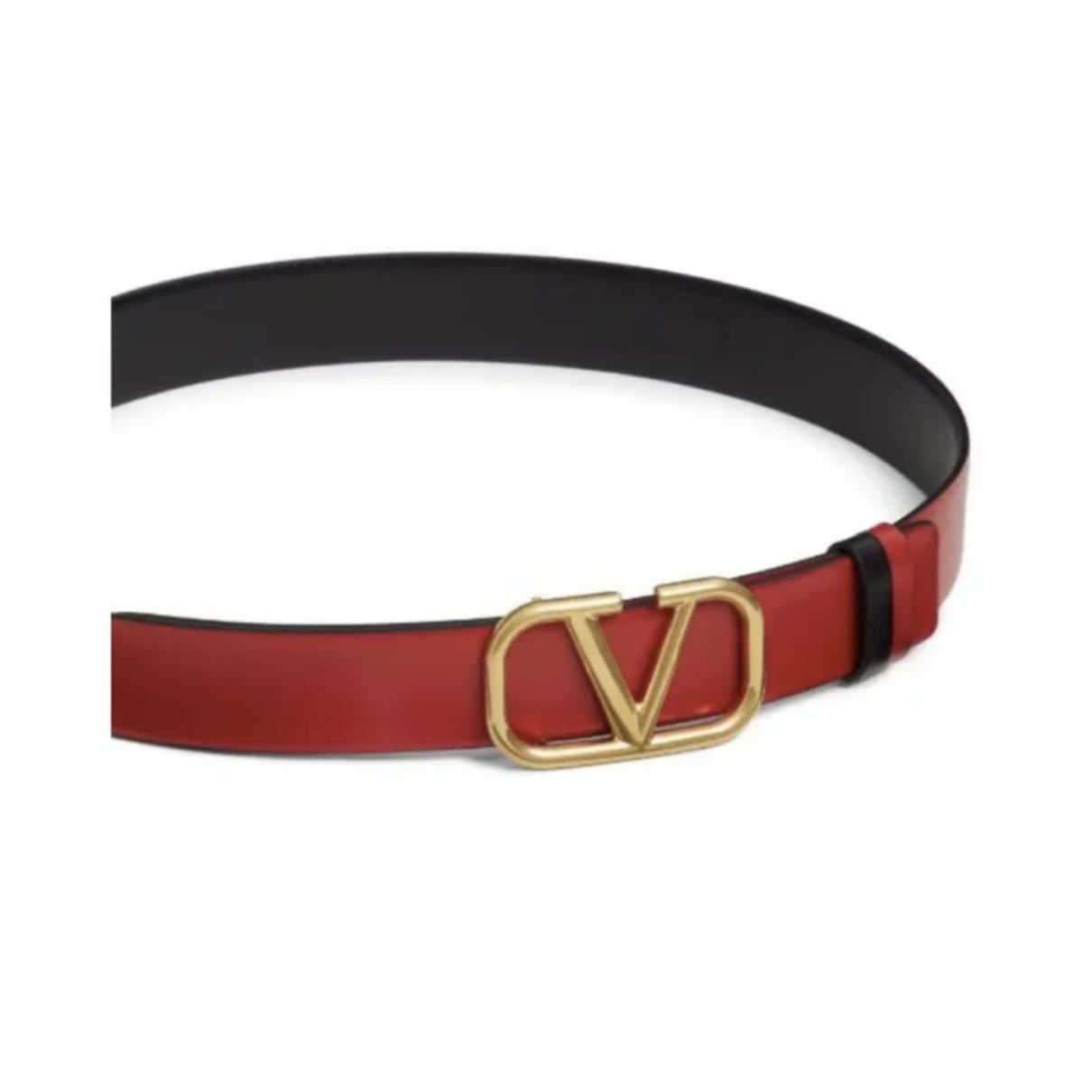 VLogo leather belt - 9