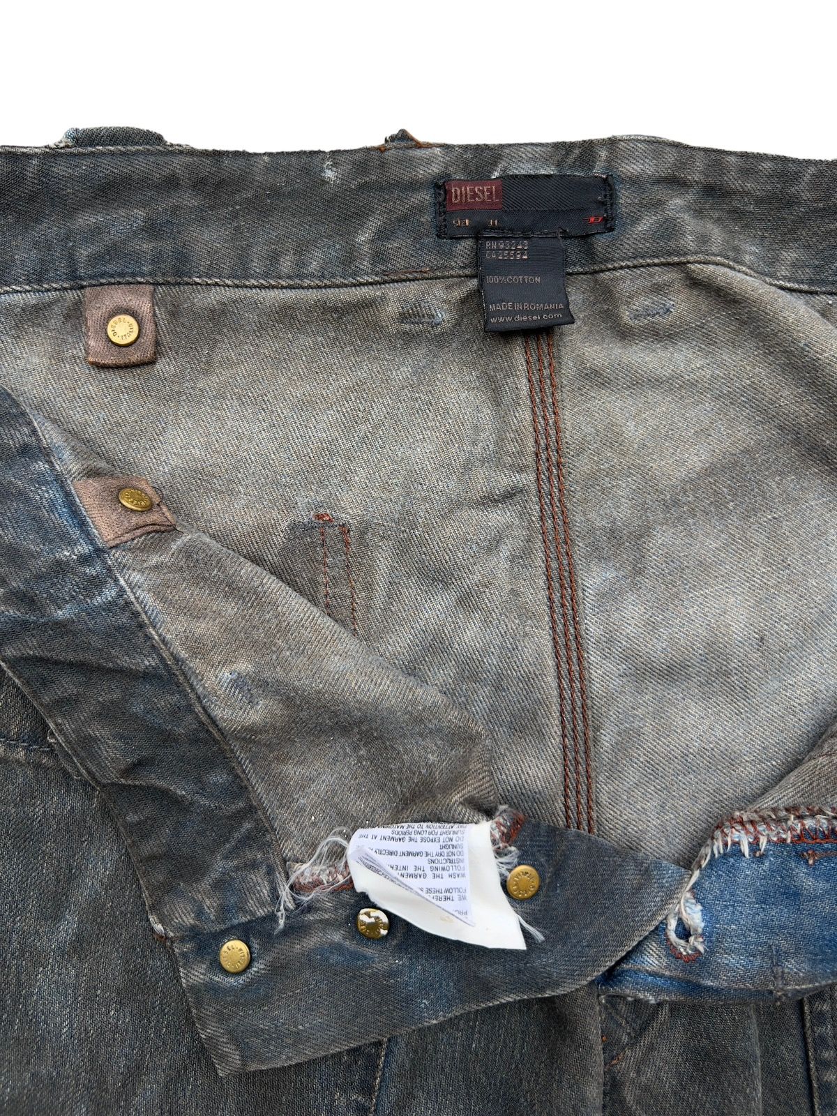 Rare🔥Diesel MultiPocket Distressed Baggy Bondage Jeans 34x34 - 12