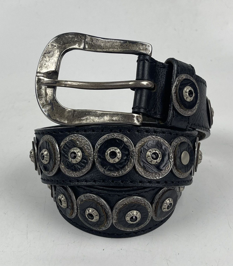 Japanese Brand - rare design made in italy studded leather belt tc36 - 1