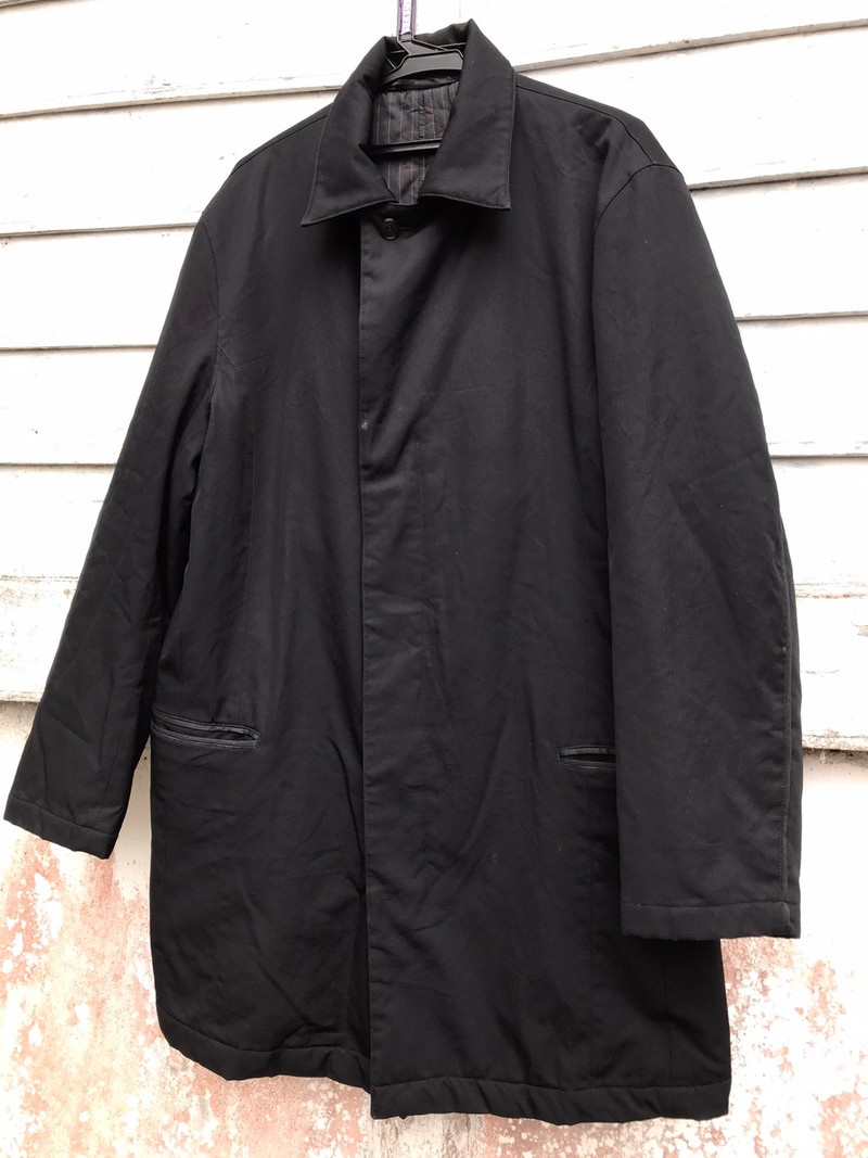 Black Two Pocket Long Jacket - 1