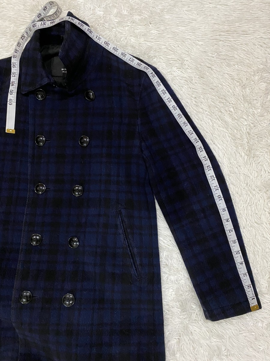 Burberry Black Label Double Breasted Checked Wool Coat Jacket - 16