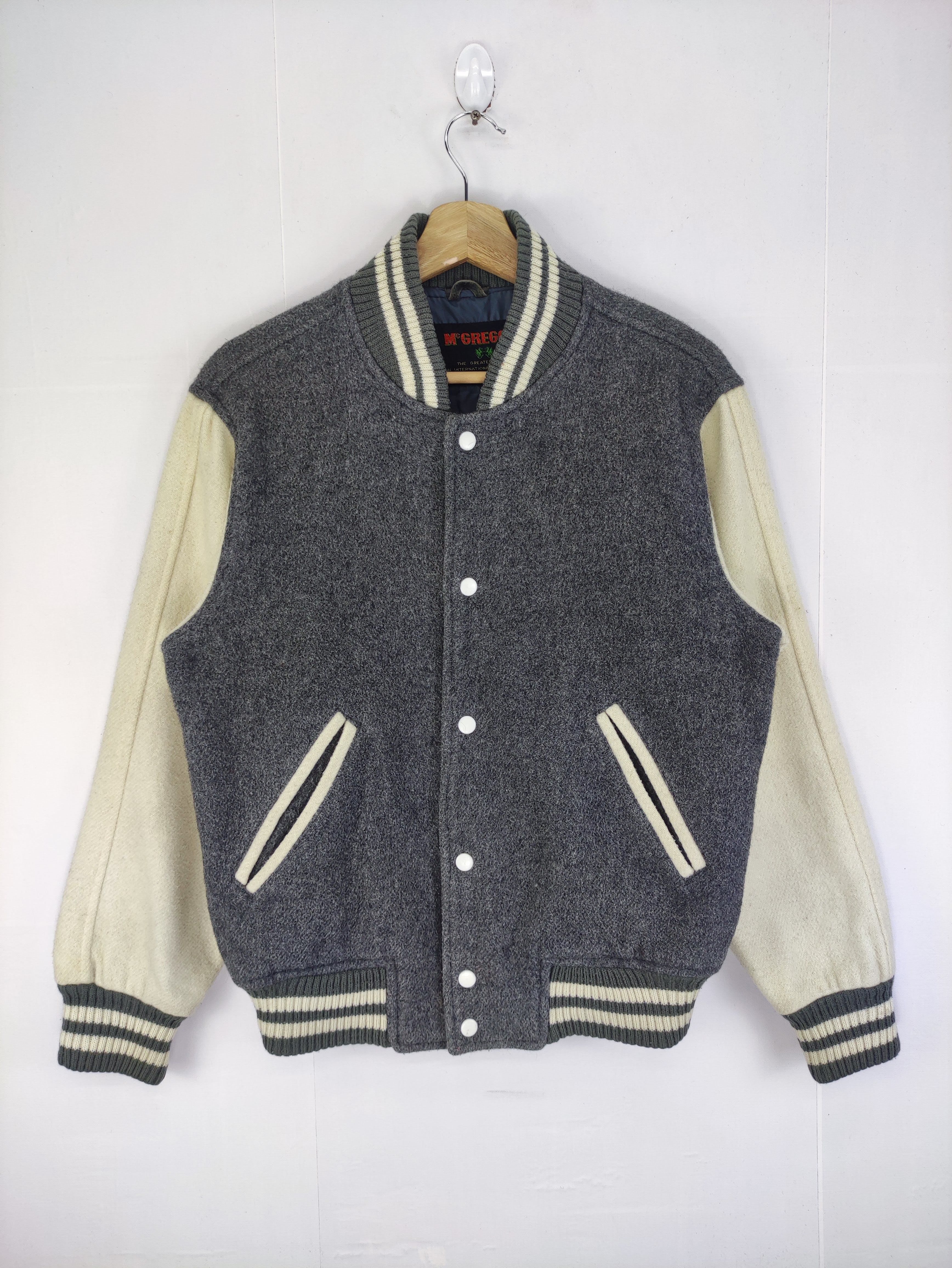 Vintage McGregor Wool Varsity Jacket Snap Button - 1