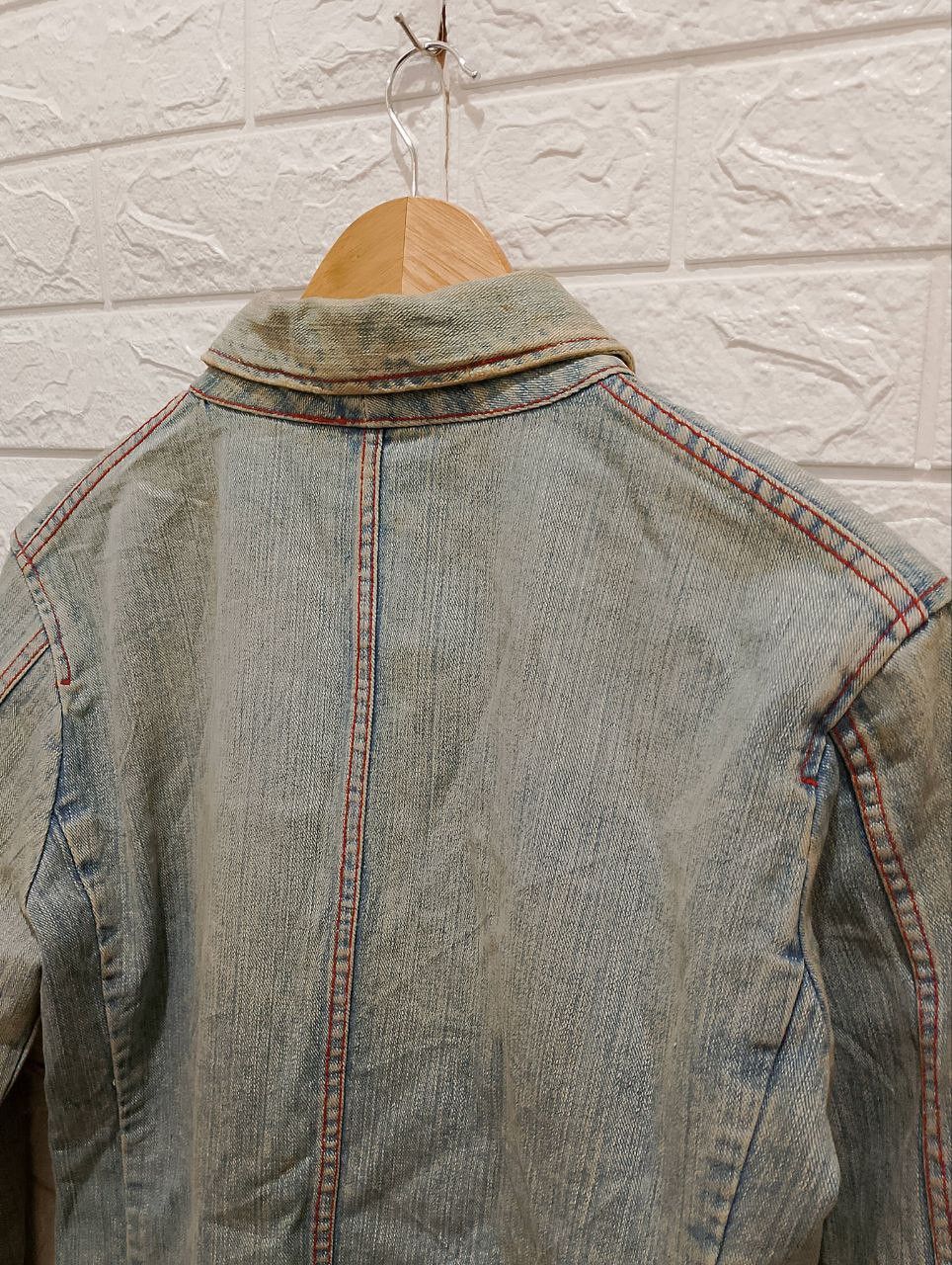 If Six Was Nine - Vintage Distressed ROYAL BLUE Denim Jacket - 7