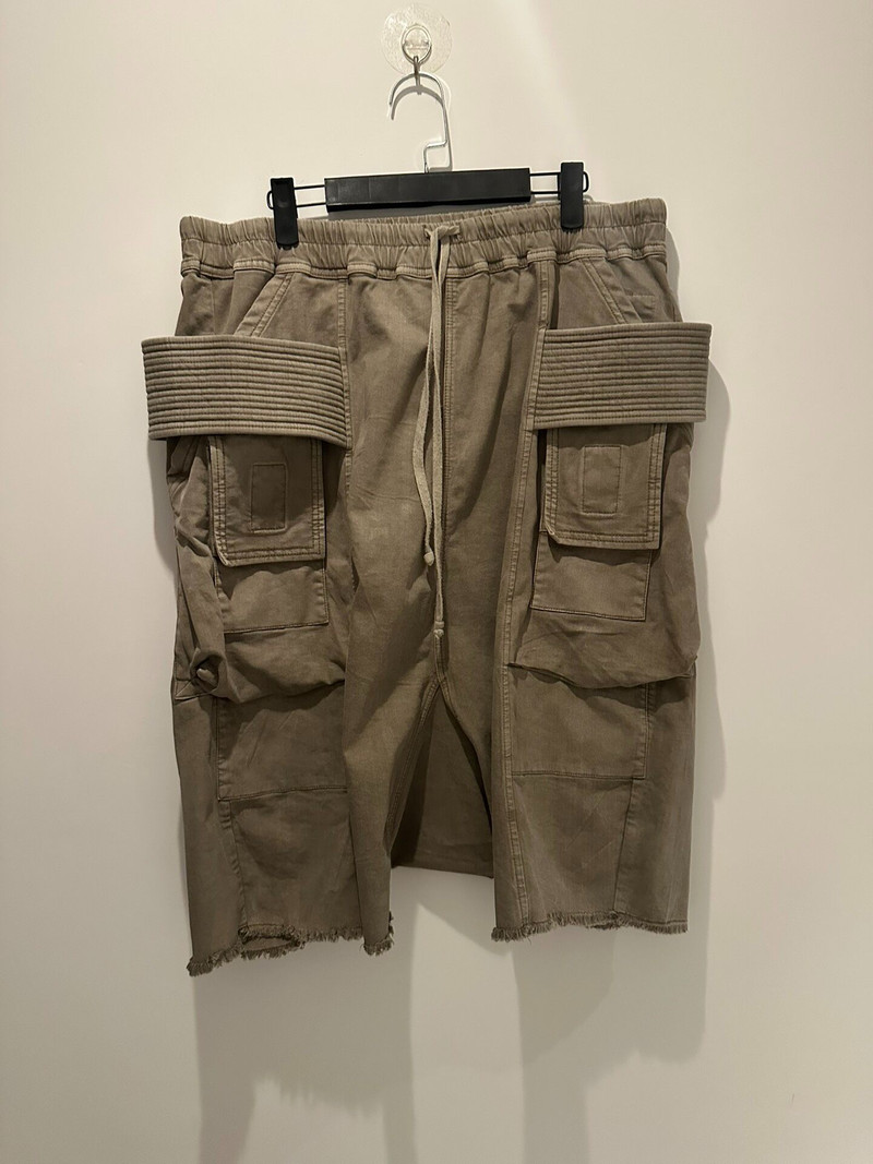 Rick Owens waxed double-ring shorts - 1
