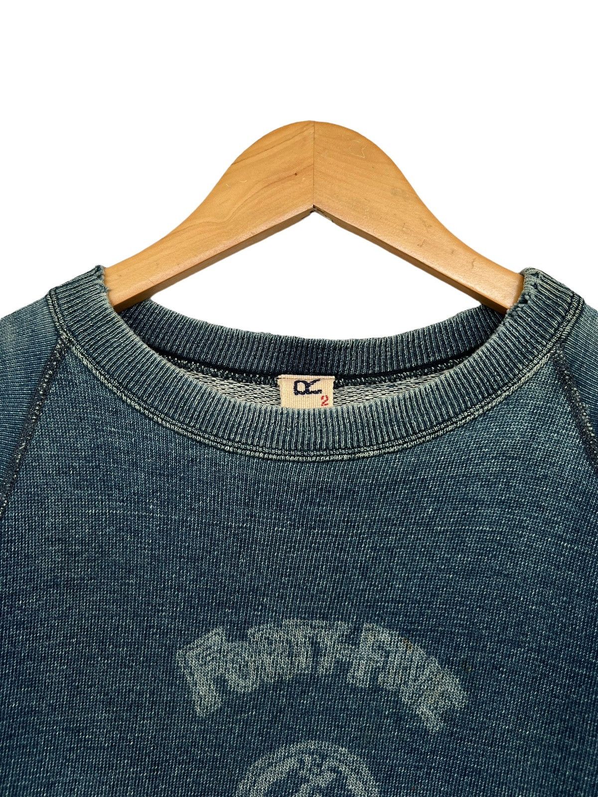 Vintage 45rpm Distressed Blue Sunfaded Sweatshirt - 4